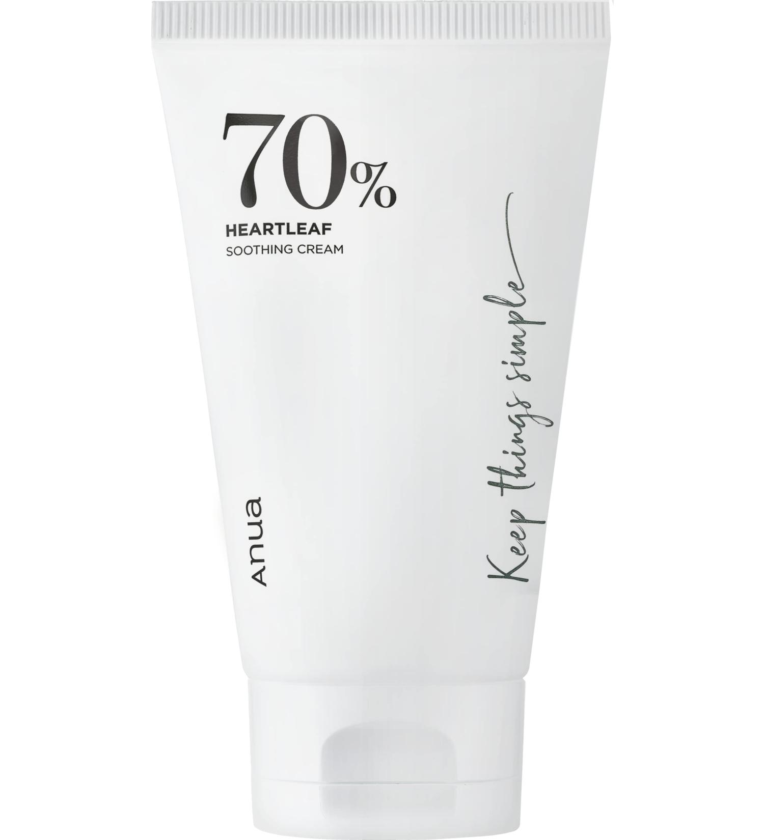 ANUA Heartleaf 70% Soothing Cream 100ml - Non-Sticky Moisturizer for Combination Skin | CICA & Panthenol Soothing Cream - Buy Online on GoSupps.com