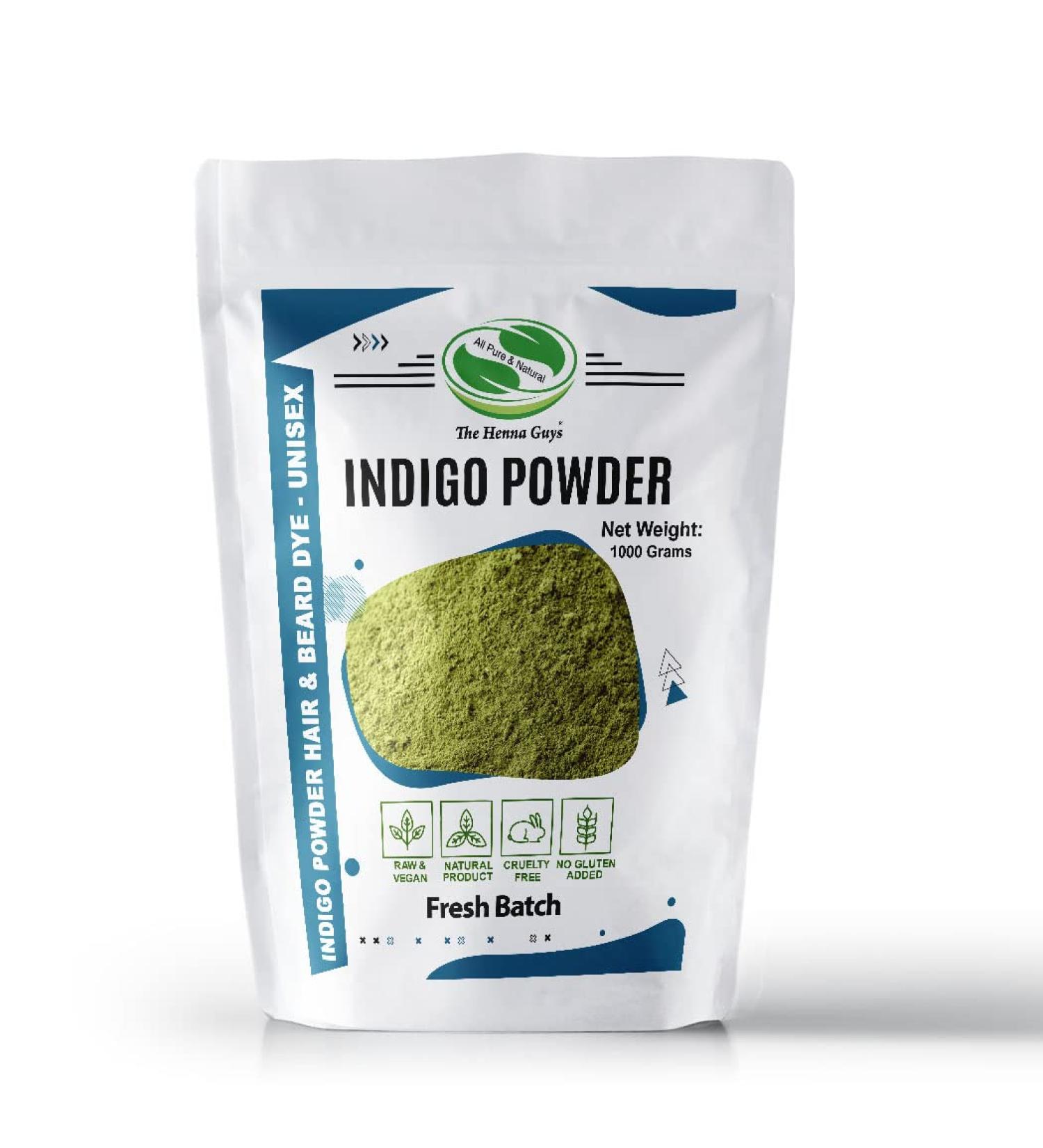 INDIGO POWDER FOR HAIR DYE - The Henna Guys (1000g) 1000g Blue