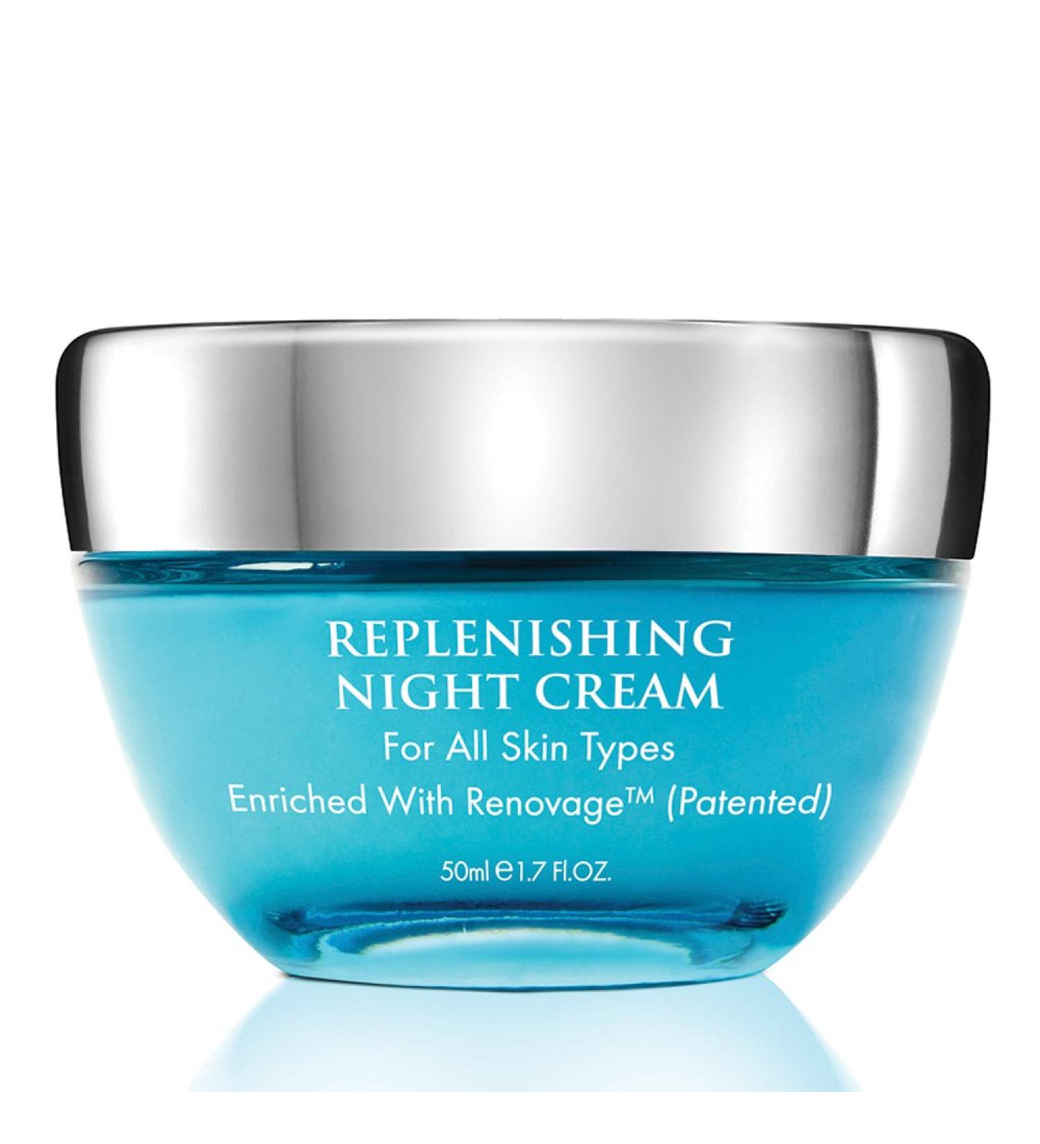 Aqua Mineral Replenishing Night Cream 50 ml Dead Sea Anti Aging Night Cream. Hydrating Facial Mask for Women and Men. Anti Wrinkle Full Face Mask.
