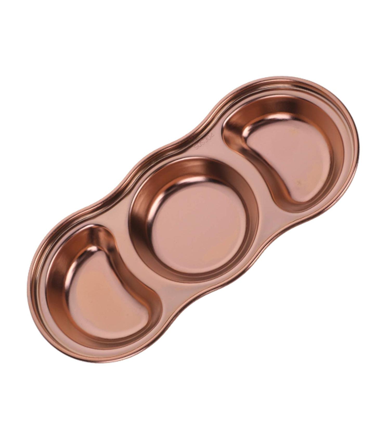 Sauce Dipping Saucer Sauce Dipping Bowls Appetizer Plates Serving Dish 304 Stainless Steel Seasoning Plate Three Grids Durable Sauce Dish Suitable for Dips Salads Desserts Fruit Soy Sauce B - Buy Online on GoSupps.com