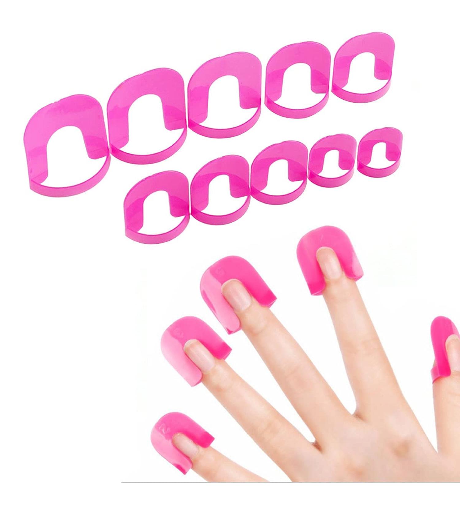 Nail Polish Protector Stencil 26pcs/pack UV Nail Art Lacquer Palisade Cuticle Guard Skin Barrier Protector Gel Nail Tips Forms Anti Spill Holder Clip Cap - Buy Online on GoSupps.com