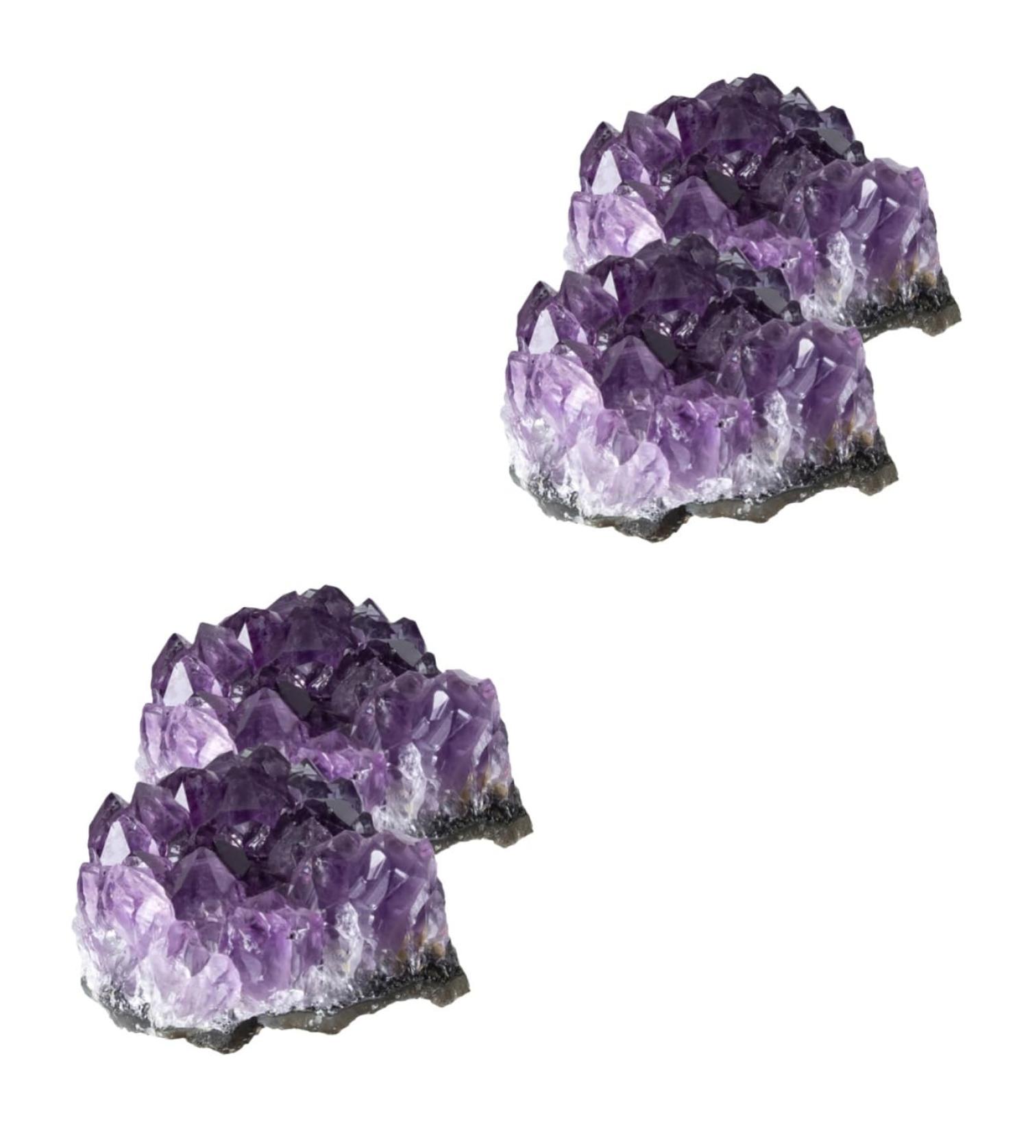 Didiseaon 4 Pcs Natural Crystal Cluster Agate Bare Stone Natural Minerals Small Piece Purple - Buy Online on GoSupps.com