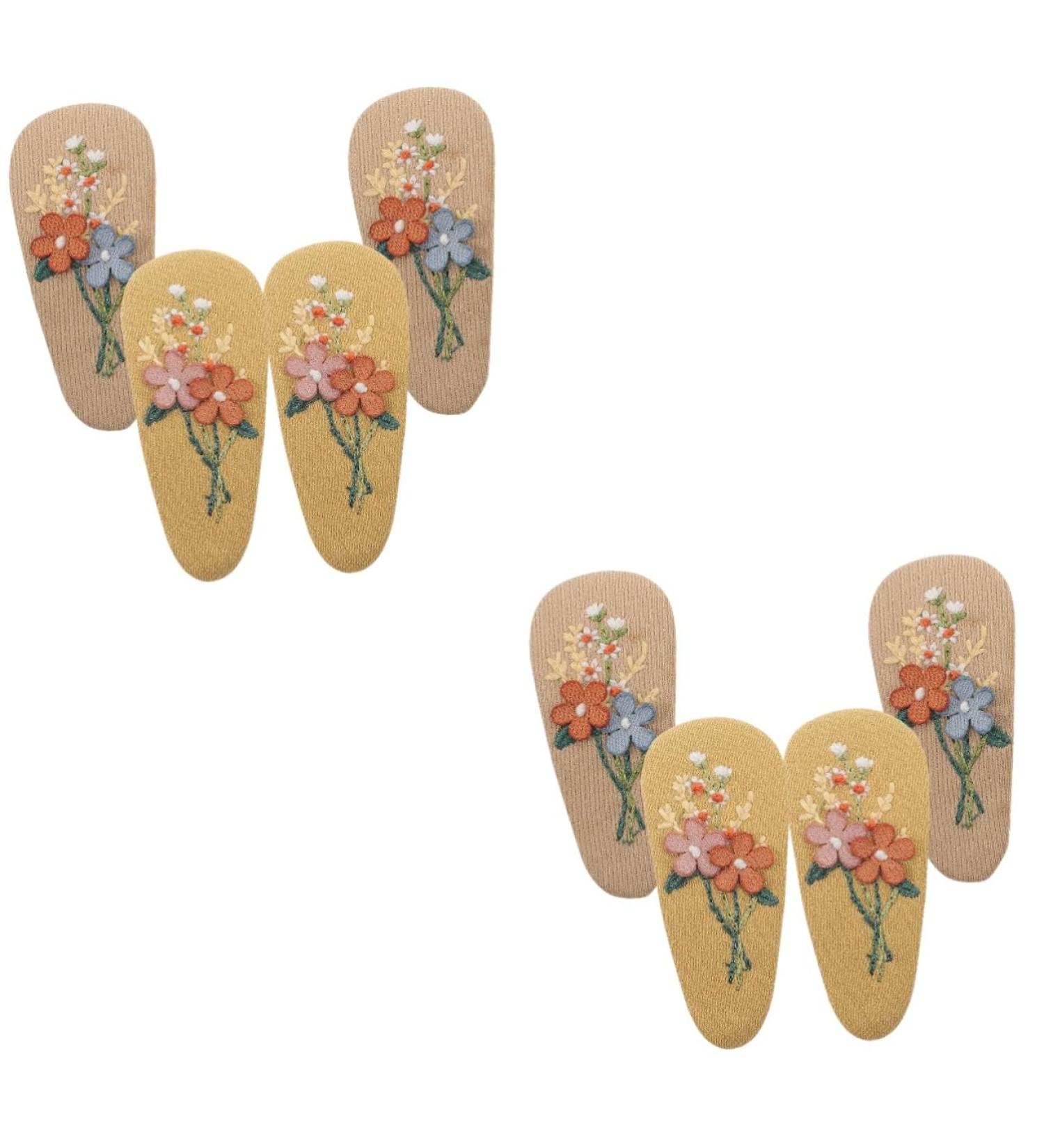 FOMIYES 4 Pairs Hairpin Cloth Hair Clips Baby Hair Pin Girls Hair Clips for Kids Ages 4-8 Kids Accessories for Girls Retro Hair Pin Hair Barrettes Clip Alloy Child Vintage Cloth Flowers - Buy Online on GoSupps.com