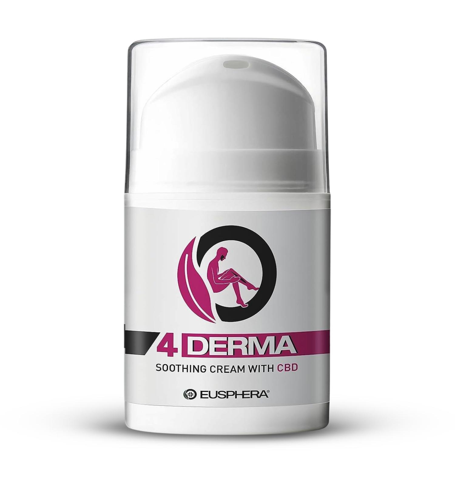 Soothing Cream for Eczema with CBD - Natural Itch Relief Cream for Psoriasis Eczema Dry Skin Dermatitis - Derma Cream for Skin Care - Eusphera 4Derma - 50ml - Buy Online on GoSupps.com