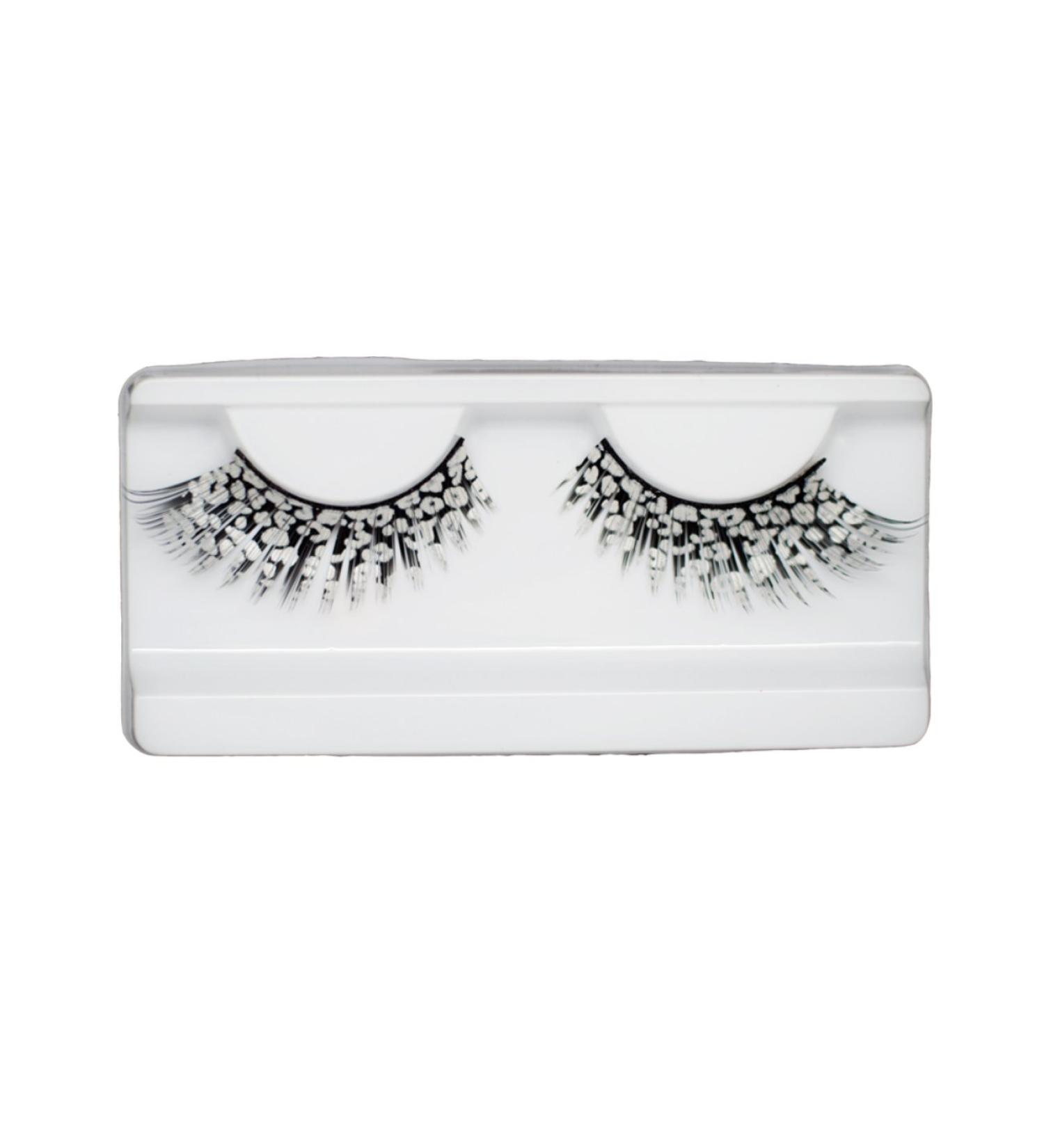 EMILYSTORES Cat Eye Leopard Party Looking Eyelashes Painting Lashes 1 Pairs Silver Color