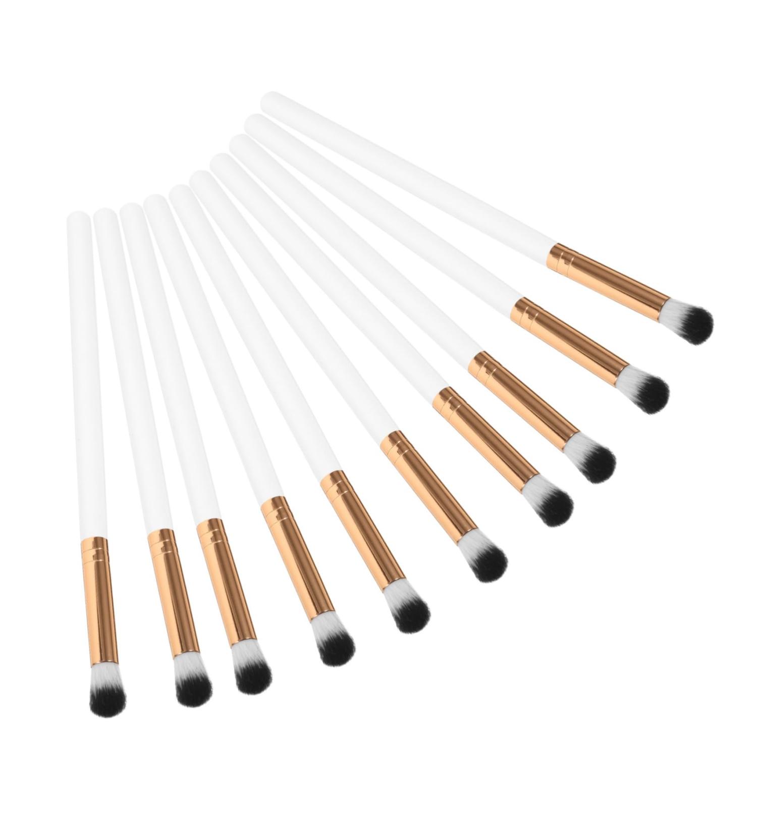 Baluue 10pcs Makeup Brush Makeup Eyeshadow Brush Eye for Makeup Concealer Brush Wooden Handle White - Buy Online on GoSupps.com