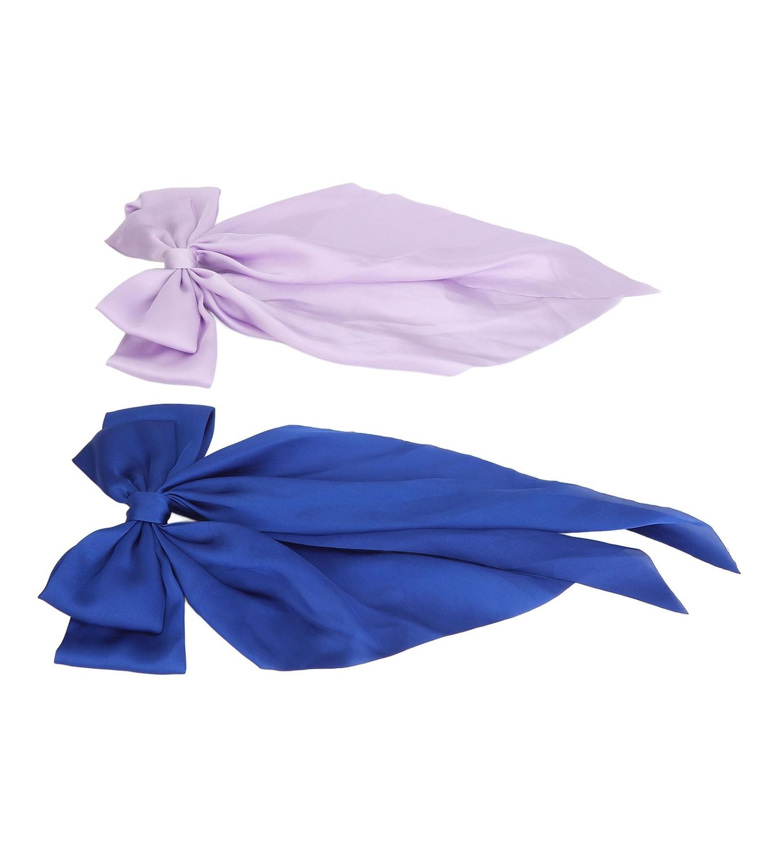 Big Hair Bows Double Layer Clips Aesthetic Decoration Purple Dark Blue for Women Hair Accessories - Buy Online on GoSupps.com