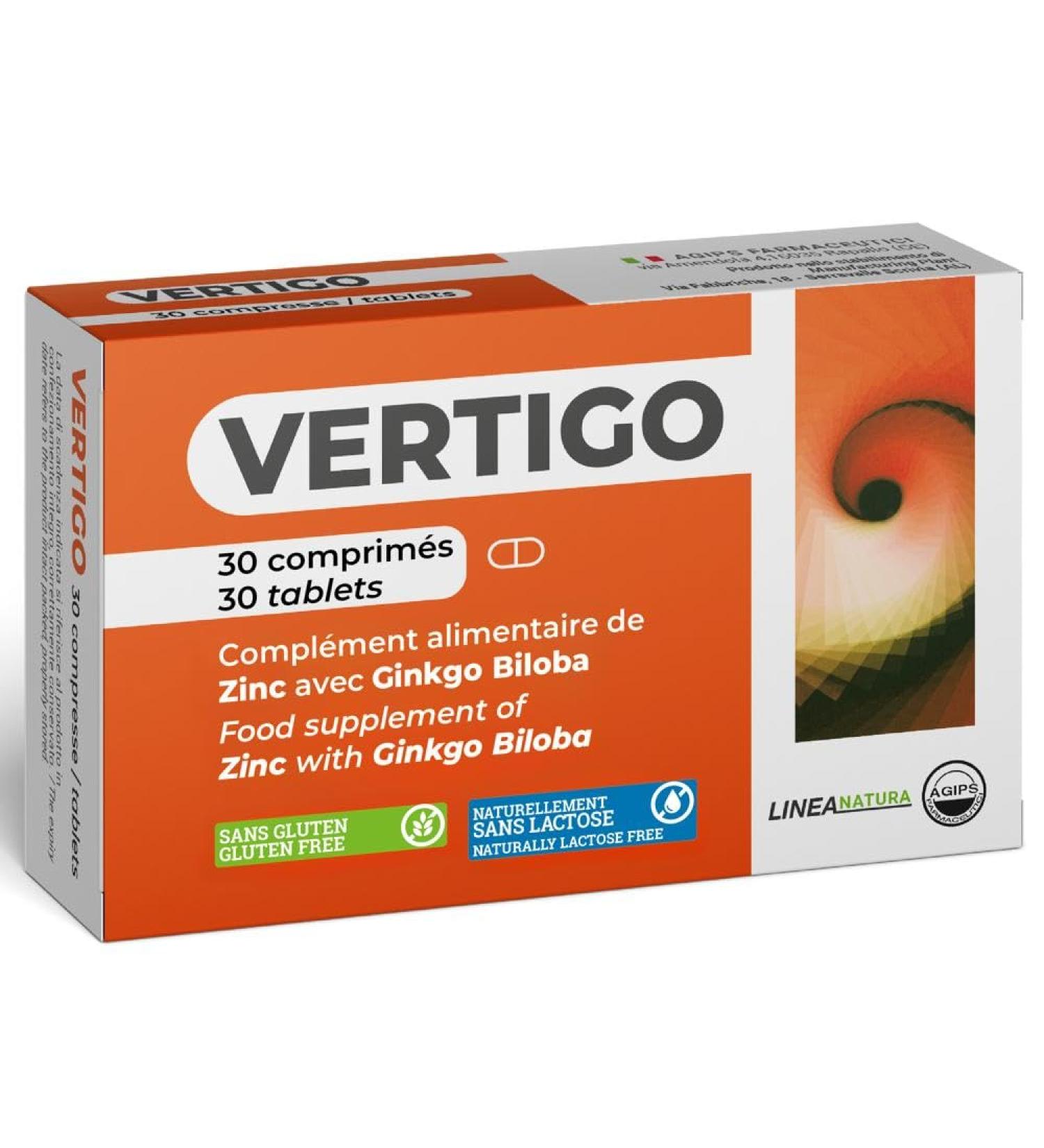 Vertigo Tinnitus Buzzing Ear Dizziness Dietary Supplement with Zinc Ginkgo Biloba 30 Tablets Agips - Buy Online on GoSupps.com