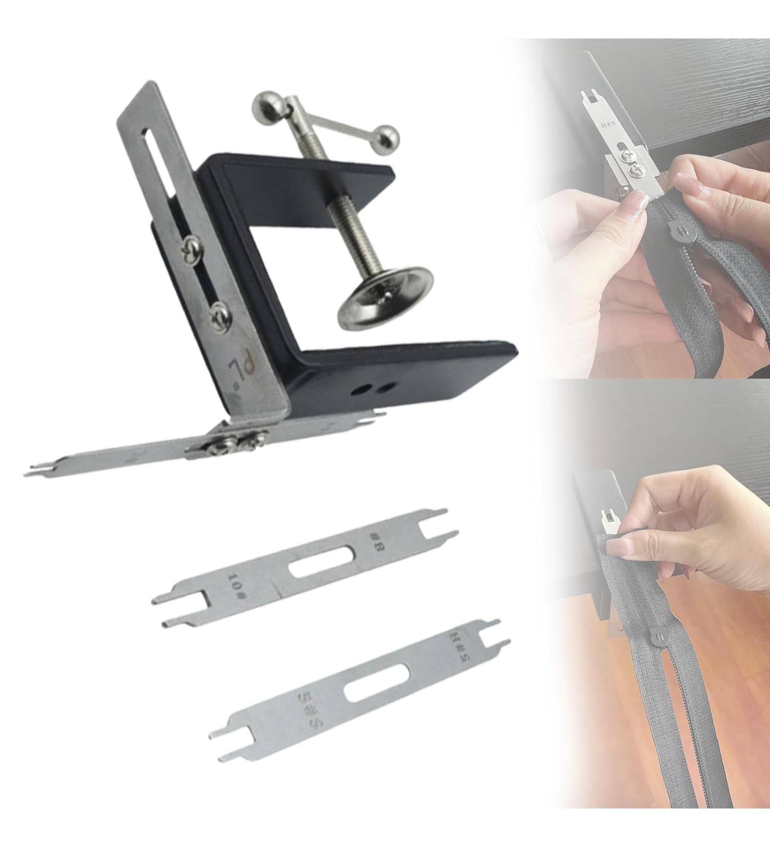 Stainless Steel Zipper Jig Slider Tool | Double-End Zipper Head & Pull Installer | Durable Zipper Jig for Easy Repair - Buy Online on GoSupps.com