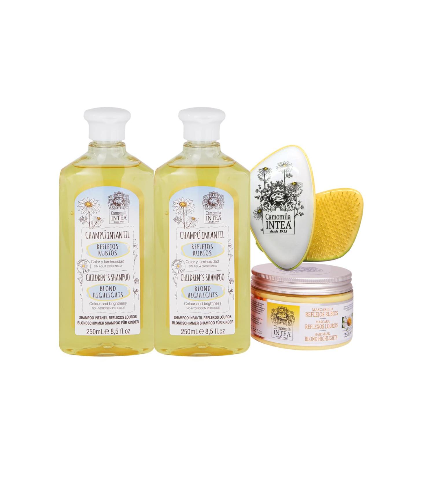  Intea Camomila Intea Set of 2 shampoos for children with blonde hair 250ml + blonde reflective mask 250ml + anti-pull brush - Buy Online on GoSupps.com