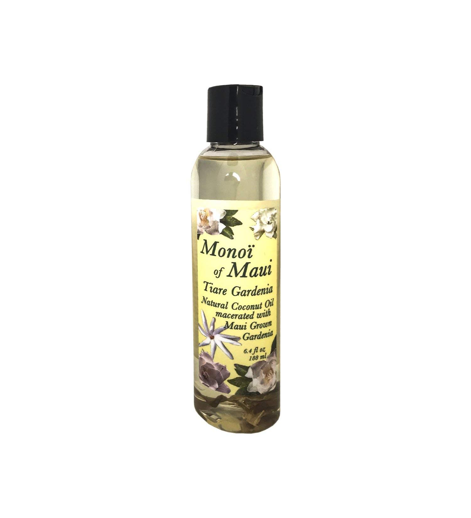 Monoi of Maui Tiare Gardenia Natural Coconut Oil for Skin Hair Tanning and Massage