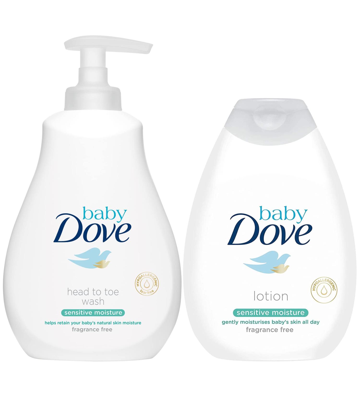 Baby Dove Sensitive Moisture Bundle: Tip to Toe Wash and Lotion, 13 Ounce Each