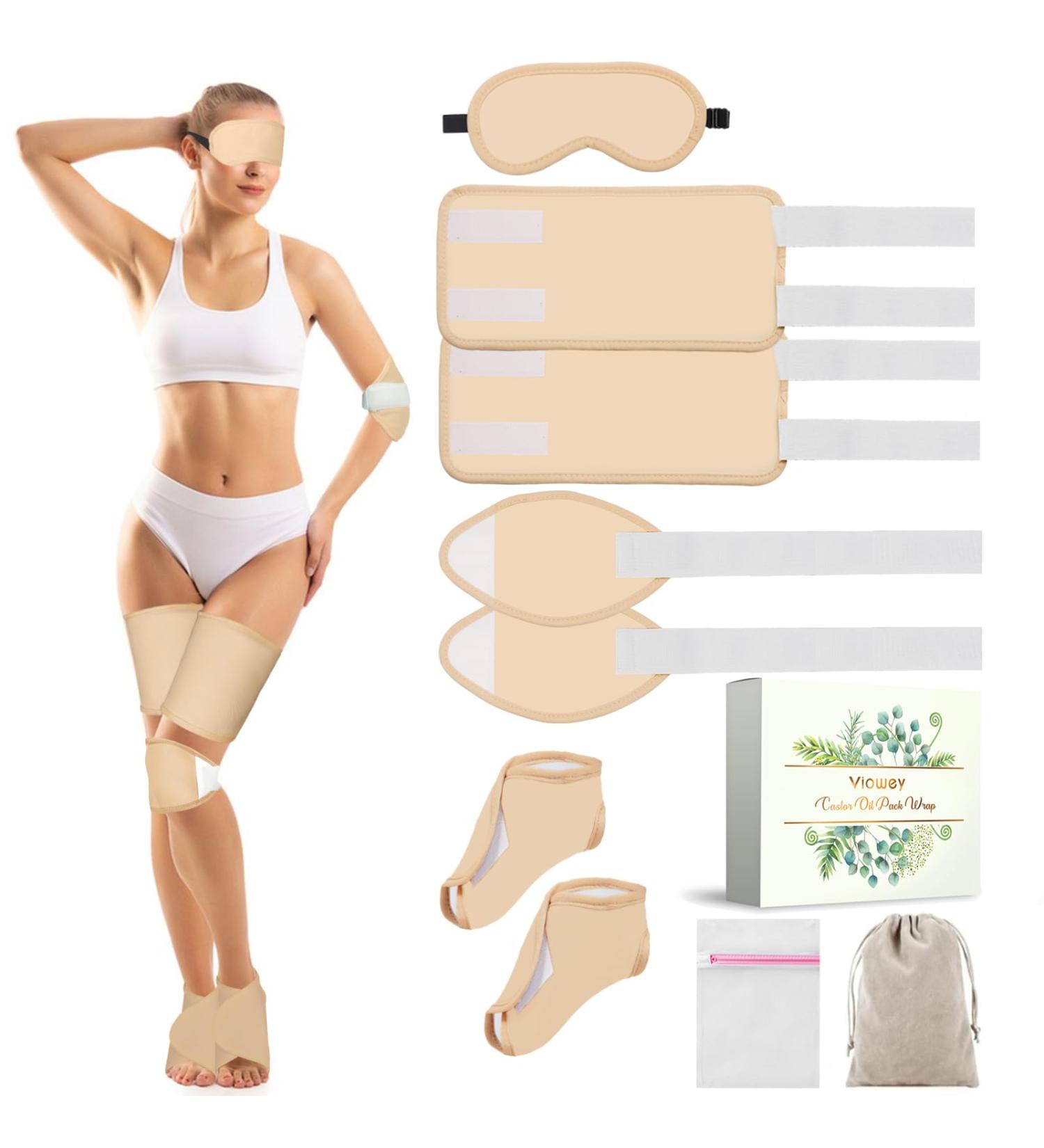 9 PCS Castor Oil Pack Wrap Organic Cotton Flannel Castor Oil Packs Castor Oil Wrap Castor Oil Pack kits Castor Oil Eye Mask Castor Oil Pack for Feet Castor Oil Pack Wrap for Knee and Legs (Khaki) (Khaki) - Buy Online on GoSupps.com