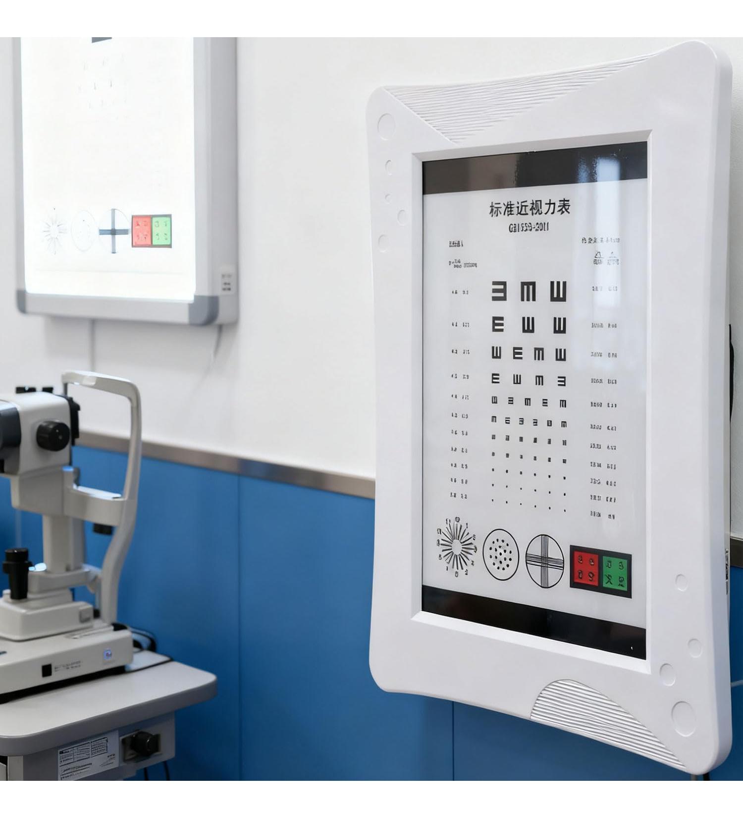 LED eye vision chart for myopia eye optiometry accurate measurement with multiple vision markers including 2 installation methods for home or clinic use - Buy Online on GoSupps.com