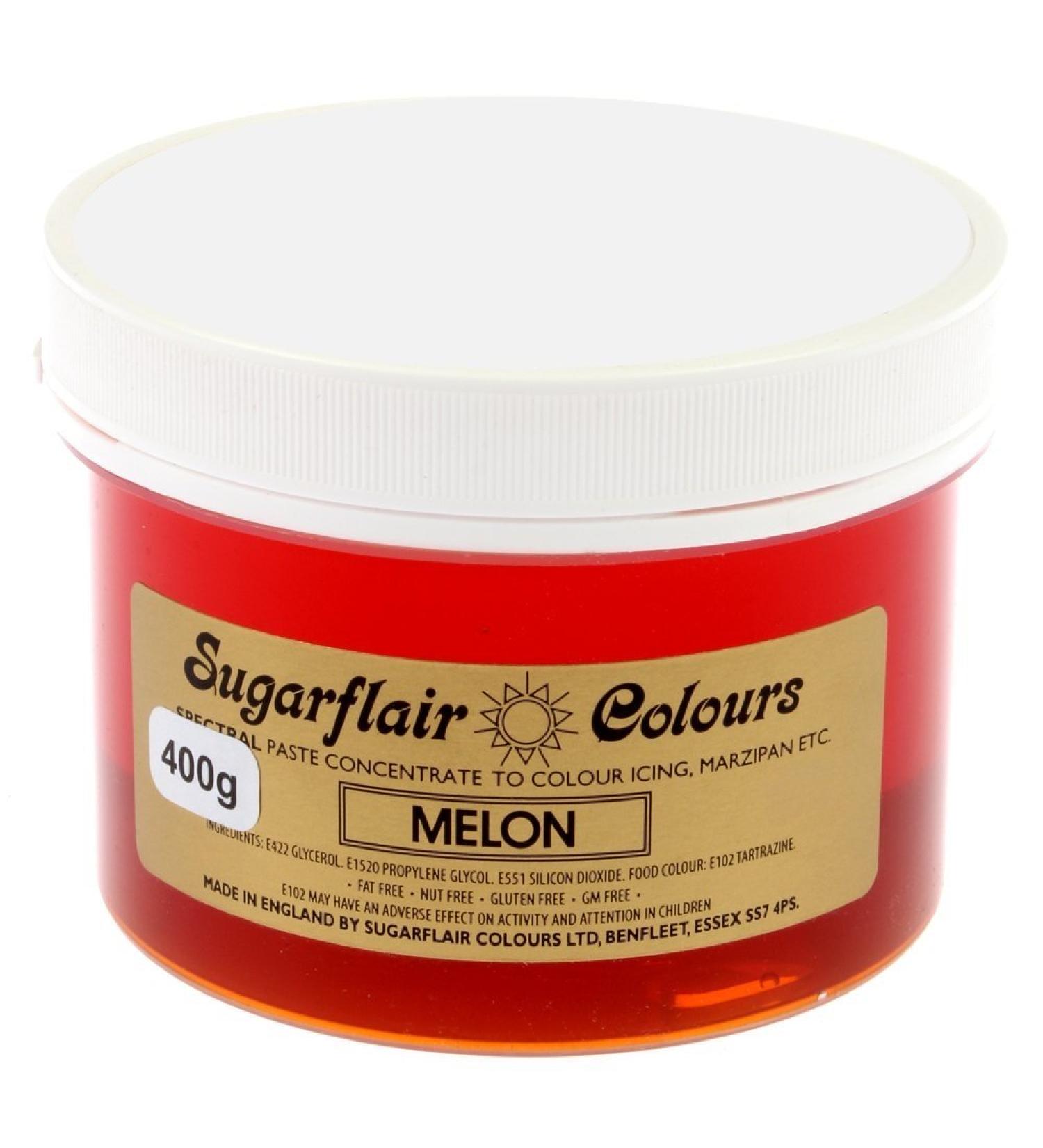 Sugarflair BULK 400 gram Concentrated Food Colour Paste Gel Cake Decorating. Red Green Yellow Pink Blue Black (Melon Yellow)