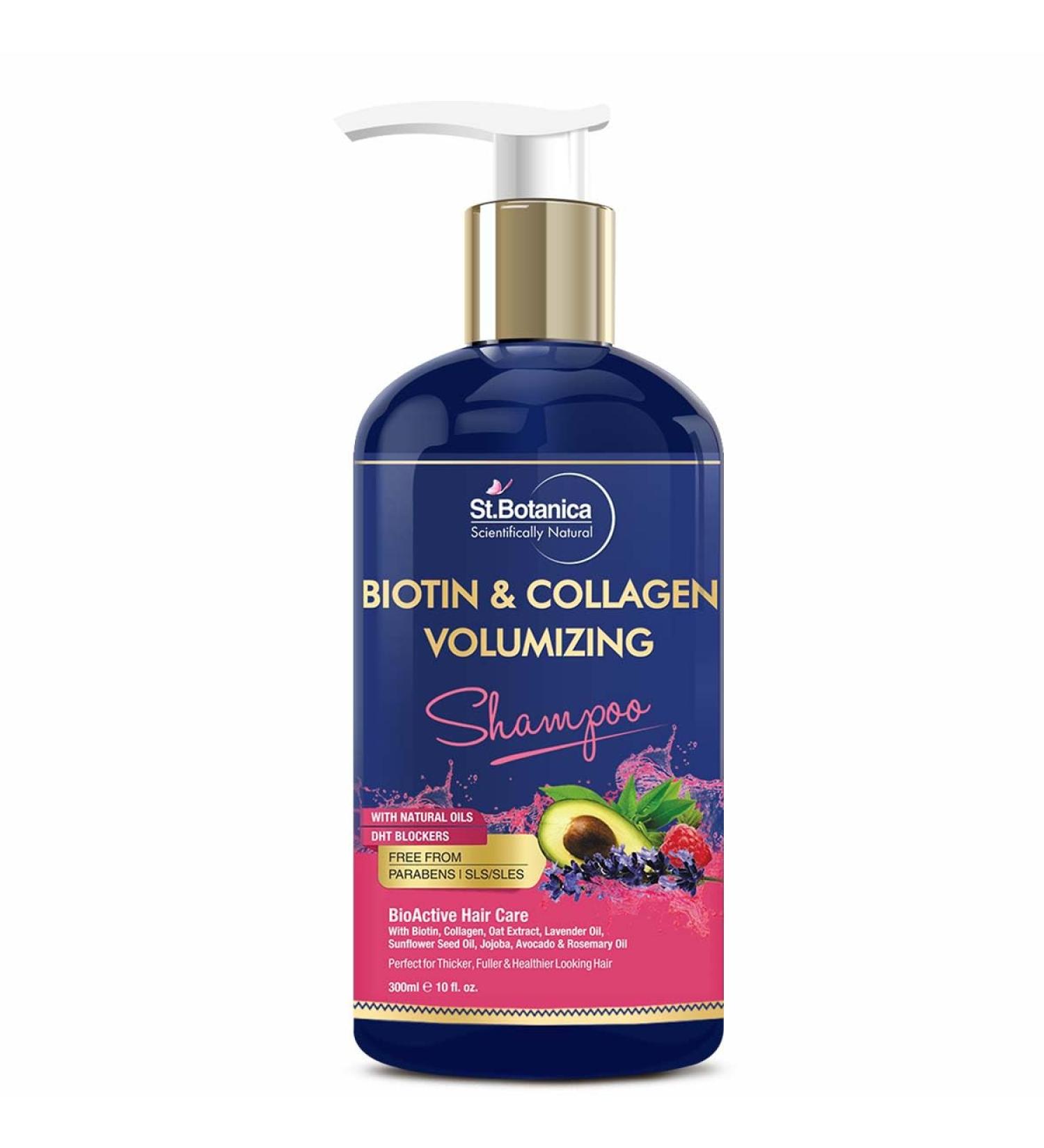 StBotanica Biotin & Collagen Volumizing Hair Shampoo - 300ml | Sulphate-Free Paraben-Free Silicone-Free - Best for Healthy Hair Growth - Buy Online on GoSupps.com