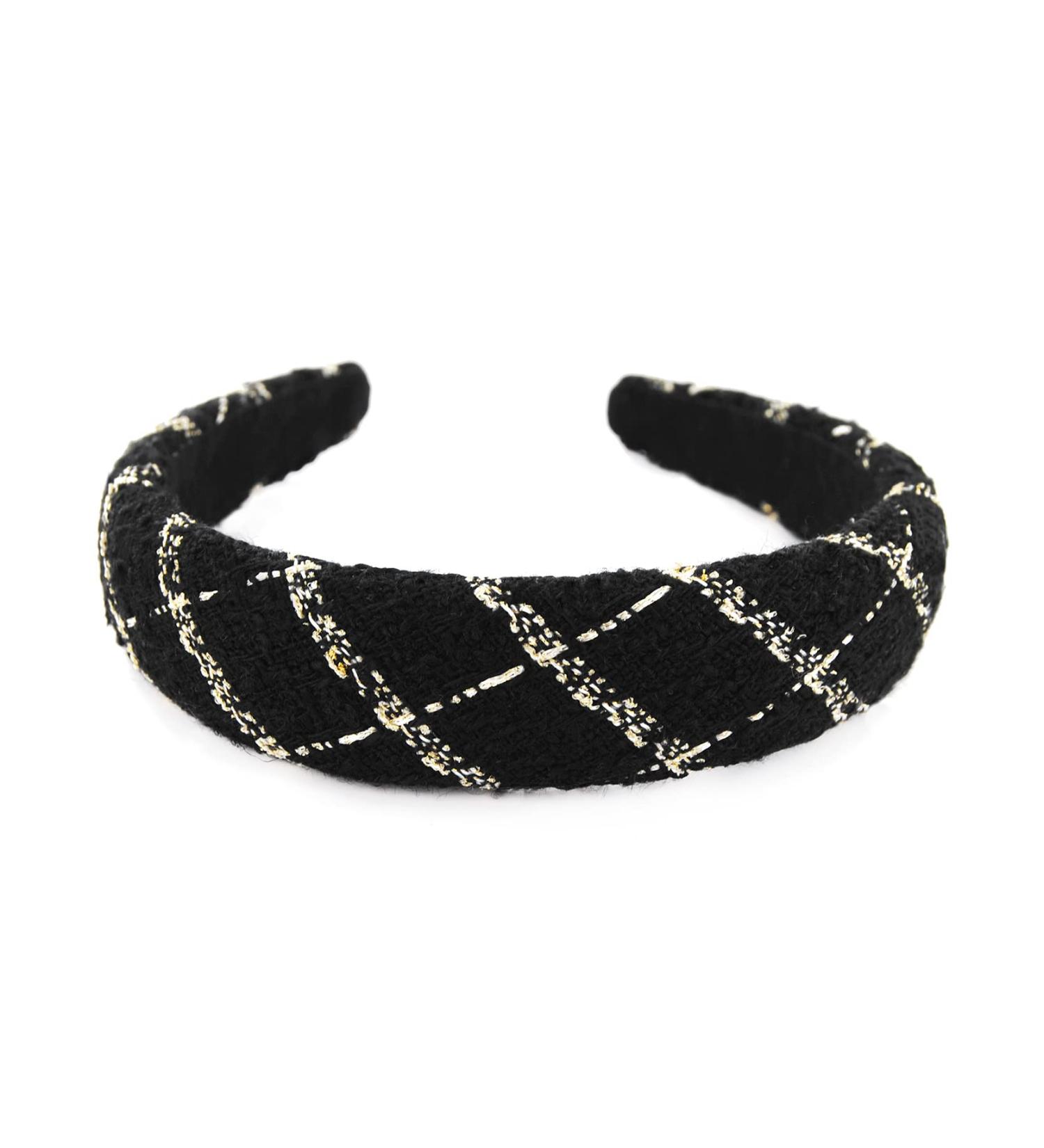 axy HRK8 Wide Headband with Tweed Fabric Padded - Beautiful Headband Hair Accessories (Black) - Buy Online on GoSupps.com