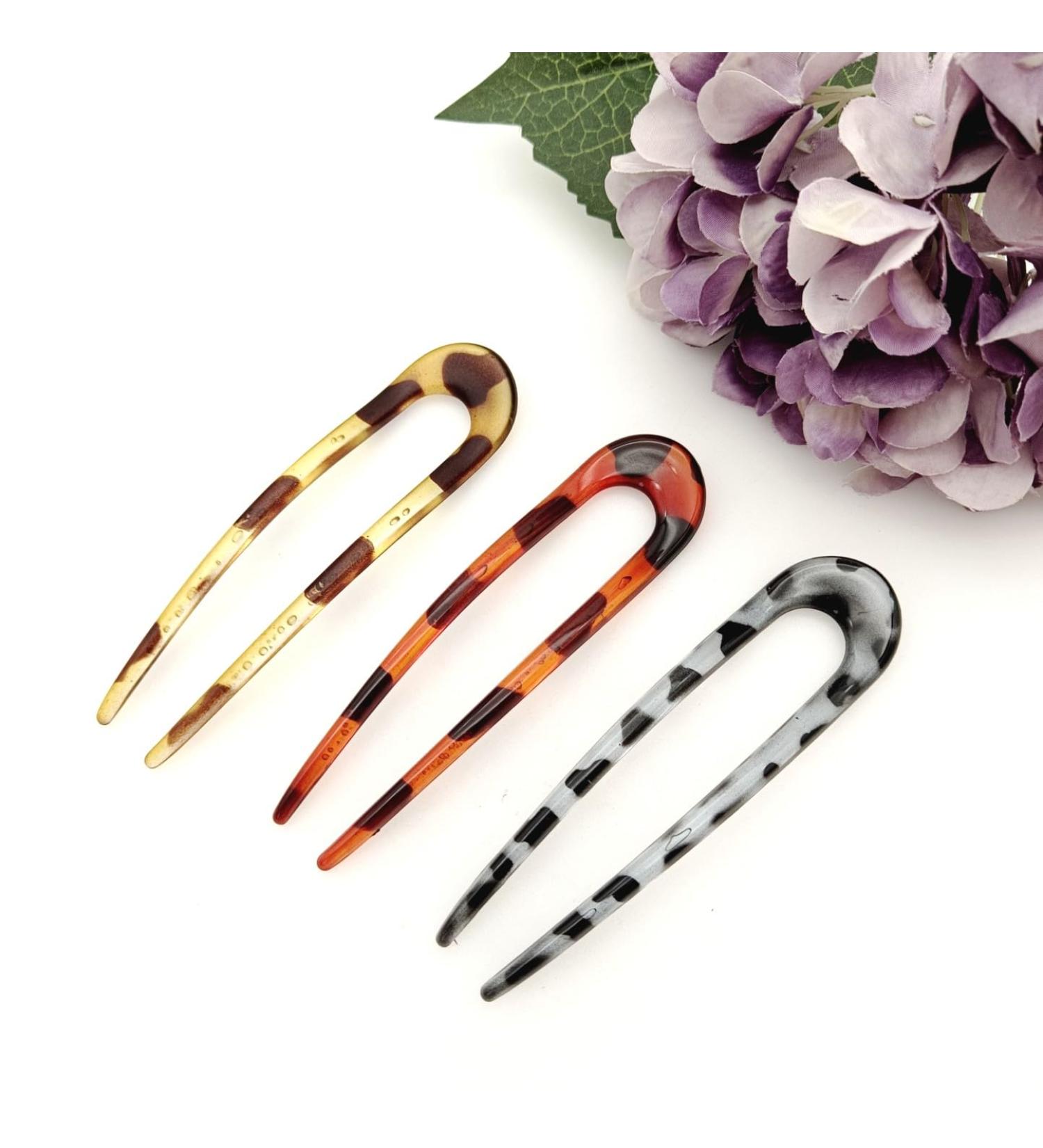 CCHAMP 3x Large U shaped hair pin clip hairpin for gripping bun french style 2 prongs fork sticks hair bun grip pin chignon holder clip for women girls hairstyle accessories - Buy Online on GoSupps.com