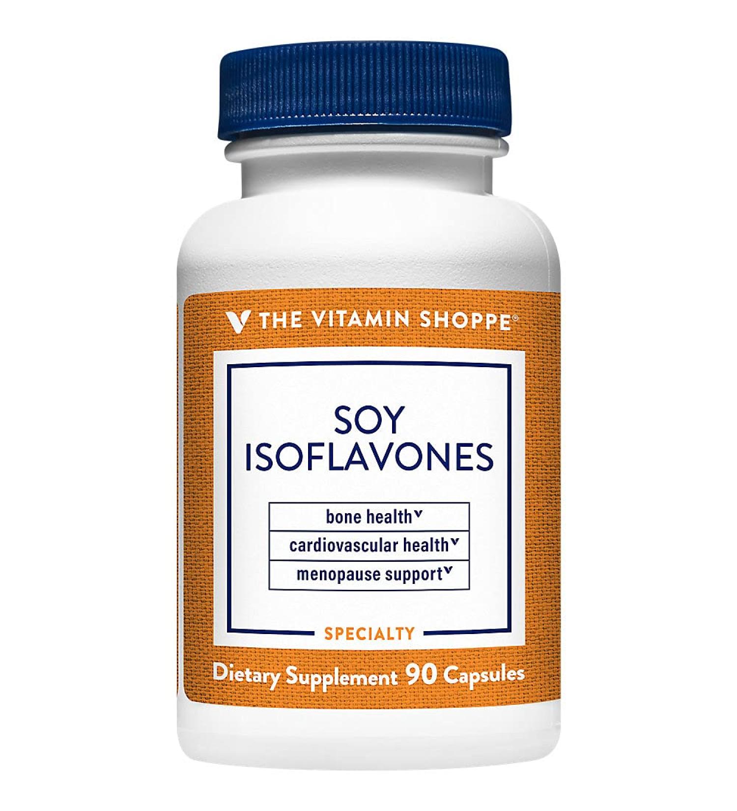 Buy Vitamin Shoppe Mega Strength Soy Isoflavones 200MG - Menopause Support & Women's Health - 90 Capsules - Fast International Shipping - Buy Online on GoSupps.com