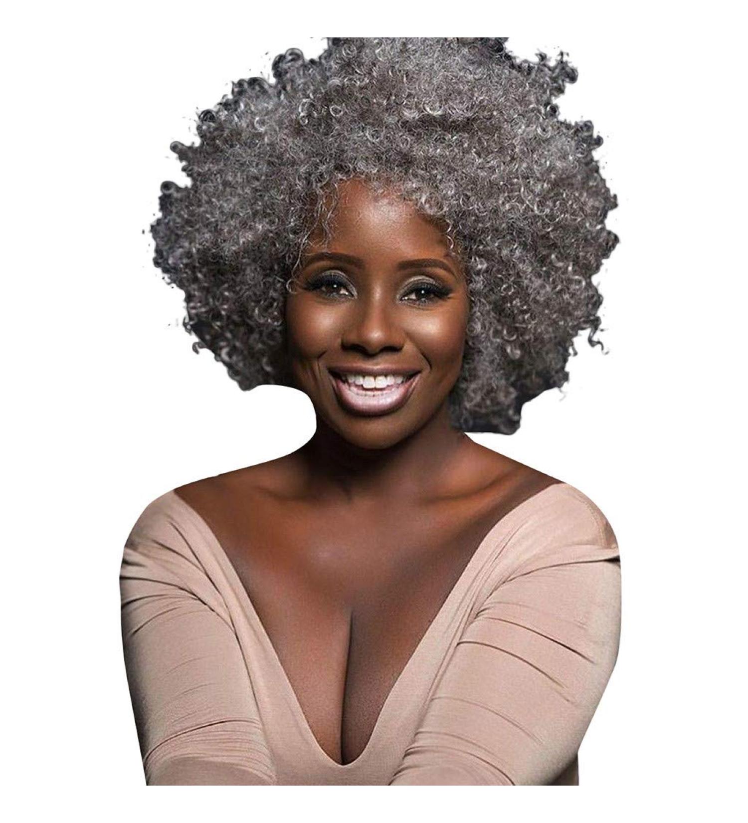 Shop Women's Silver Wavy Curly Synthetic Wig - 80s 70s 60s Retro Styles | International Shipping - Buy Online on GoSupps.com