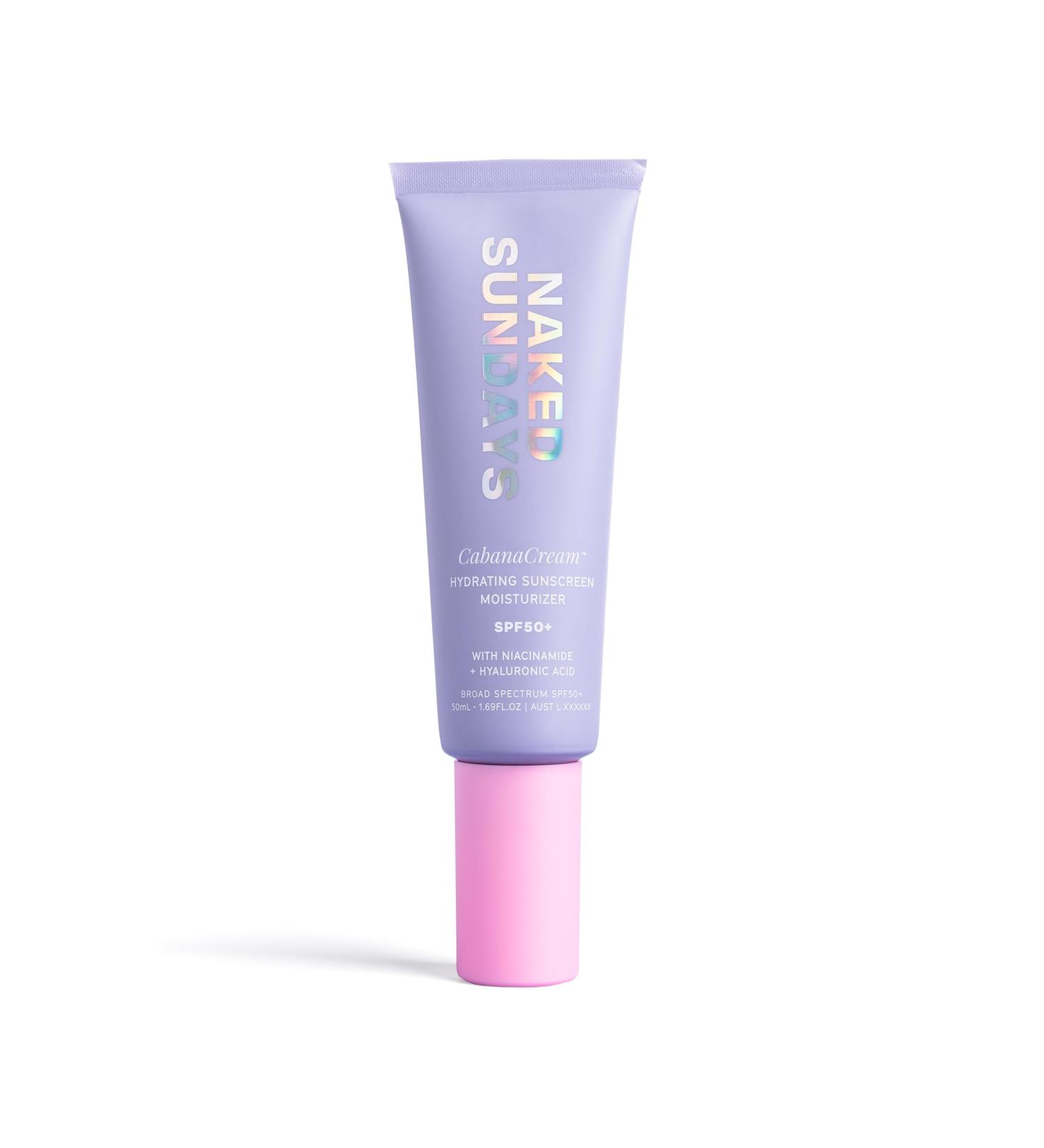 Naked Sundays CabanaCreme SPF50 - 2-in-1 Sunscreen & Face Primer | Hydrating Moisturizer with Glowy Finish - 50ml - Buy Online on GoSupps.com