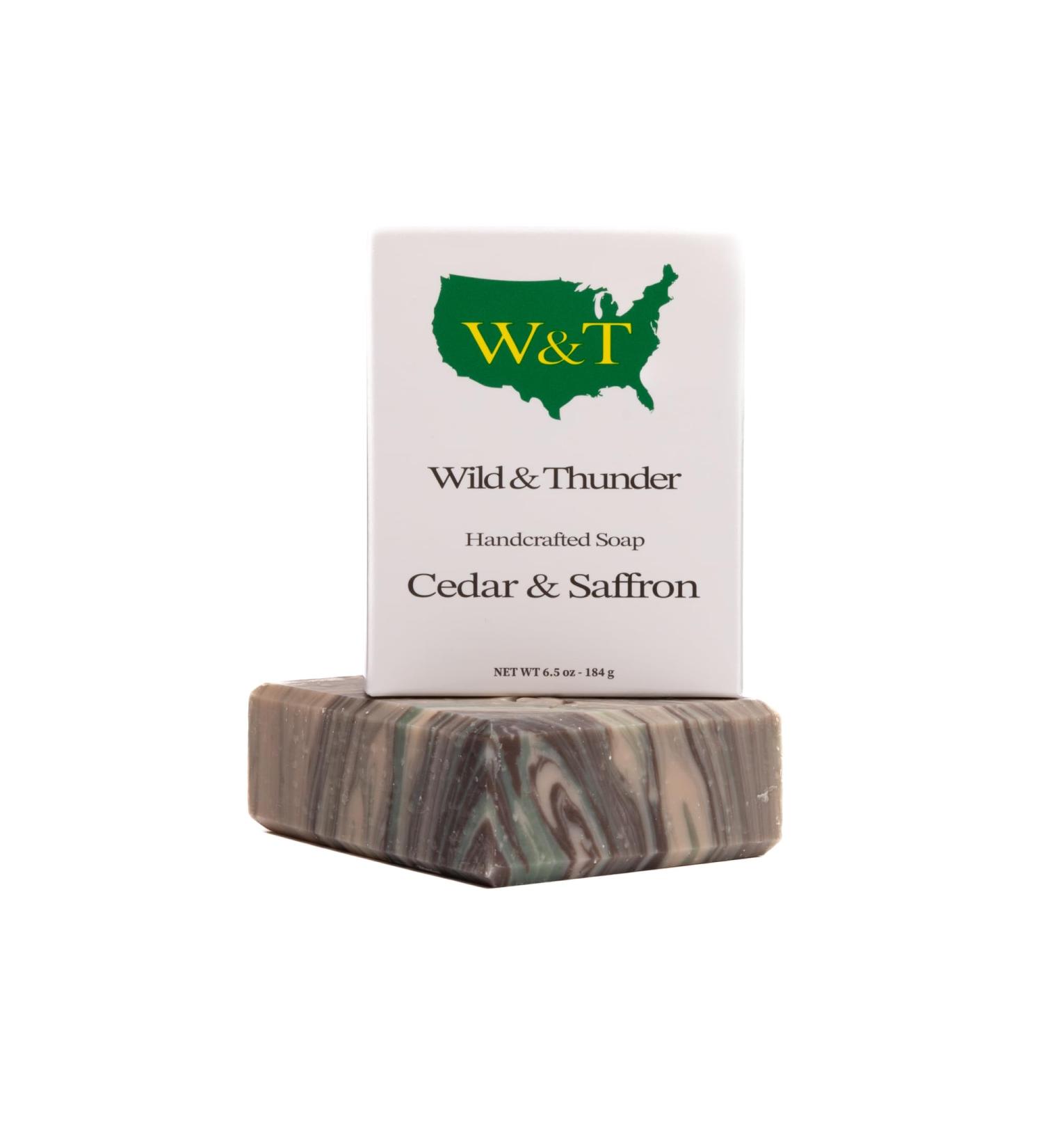 Handcrafted USA Men's Body Bar | Natural Oils No Harsh Chemicals Hydrating Shea Butter | Cedar & Saffron | Perfect for Outdoorsman - Buy Online on GoSupps.com