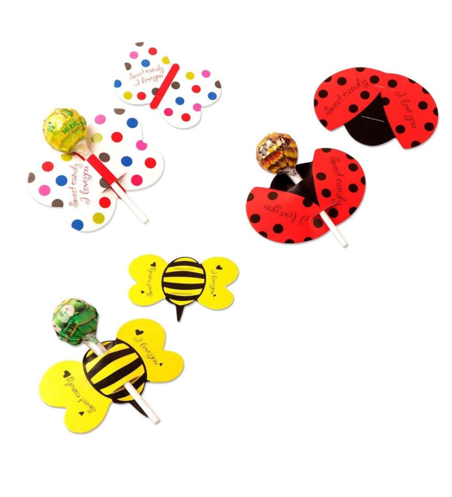 Zerodeko Candy Package 100pcs Lollipop Lollipop Card Decorative Card Message for Lollipop Packaging Decoration Card Lollipop Decoration Decorate Candy Packaging As Shown 8.50X5.50X0.20CM - Buy Online on GoSupps.com
