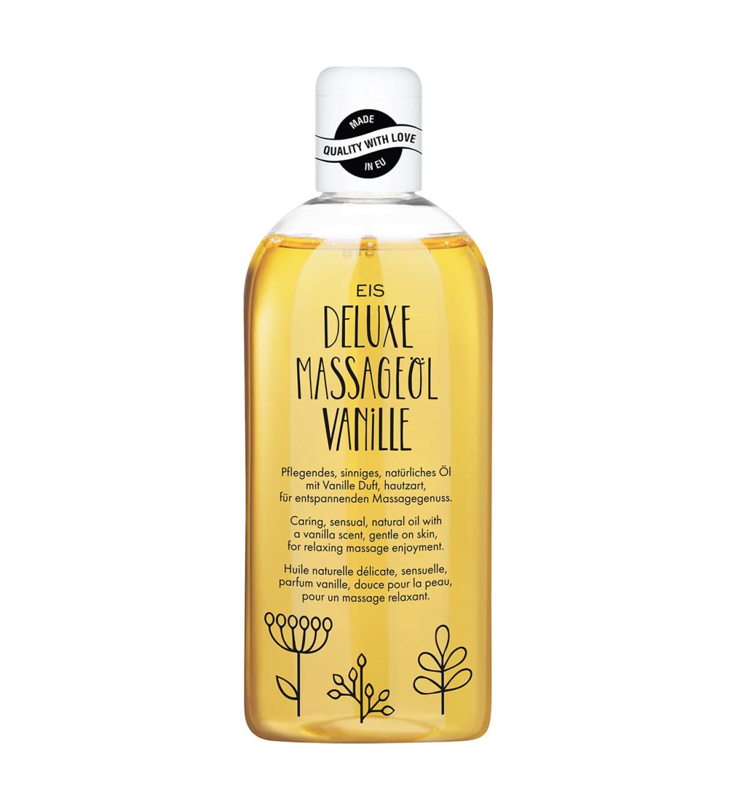 Ice Deluxe massage oil vanilla |For massages for relaxationSuitable for couples |Warming body oil for muscle relaxation |Intimes & liquid sliding oil |Erotic vanilla fragrance |250ml