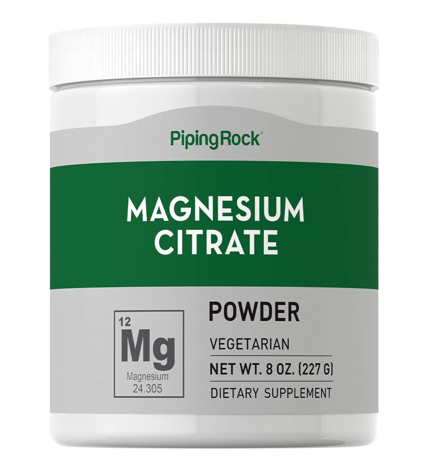 8 oz Magnesium Citrate Powder Supplement | Vegetarian Non-GMO Gluten Free | Piping Rock - Buy Online on GoSupps.com