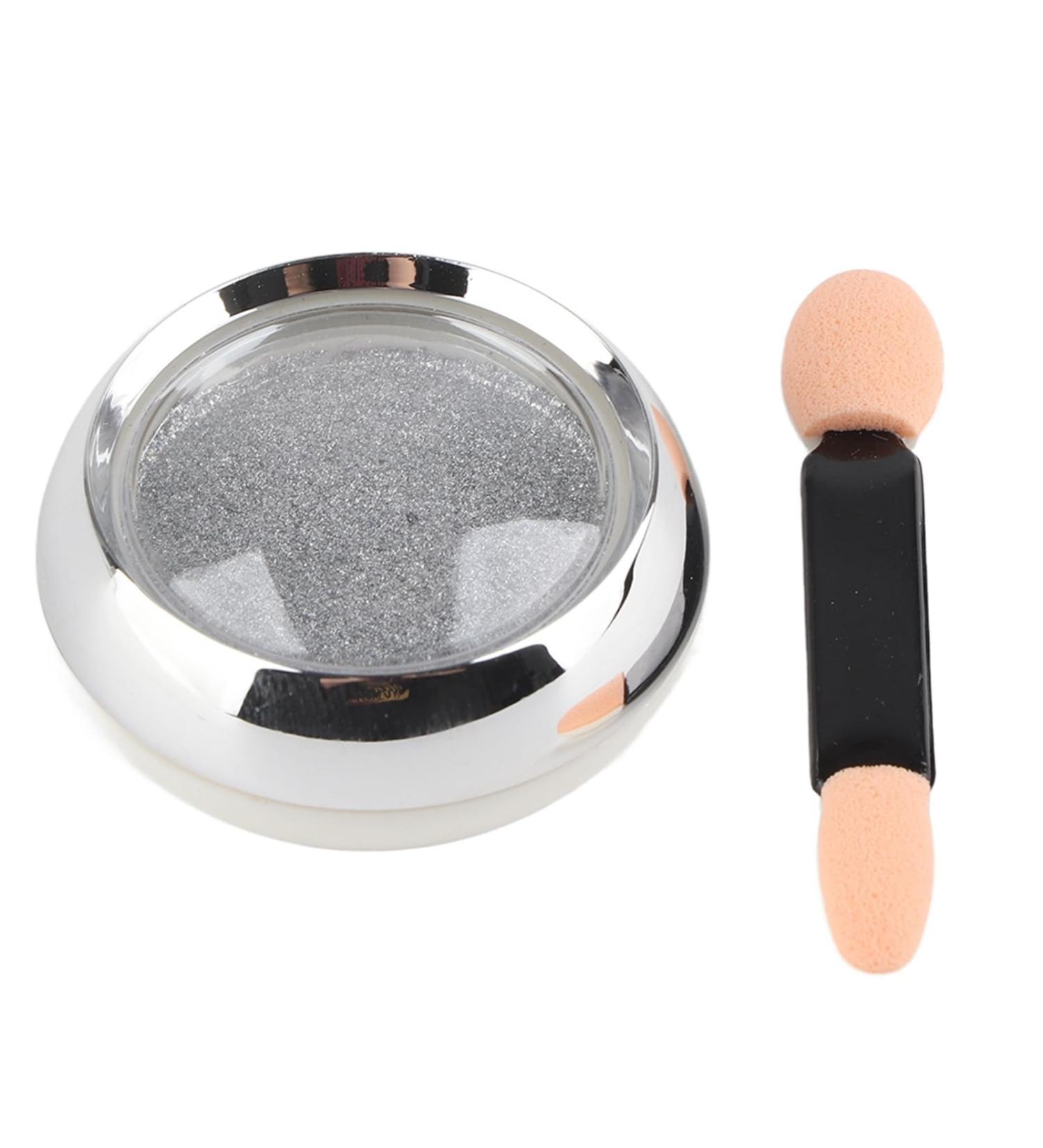 Nail Mirror Powder - Chrome Glitter Pigment for Stunning Nail Art | Silver White Manicure Effect - Buy Online on GoSupps.com