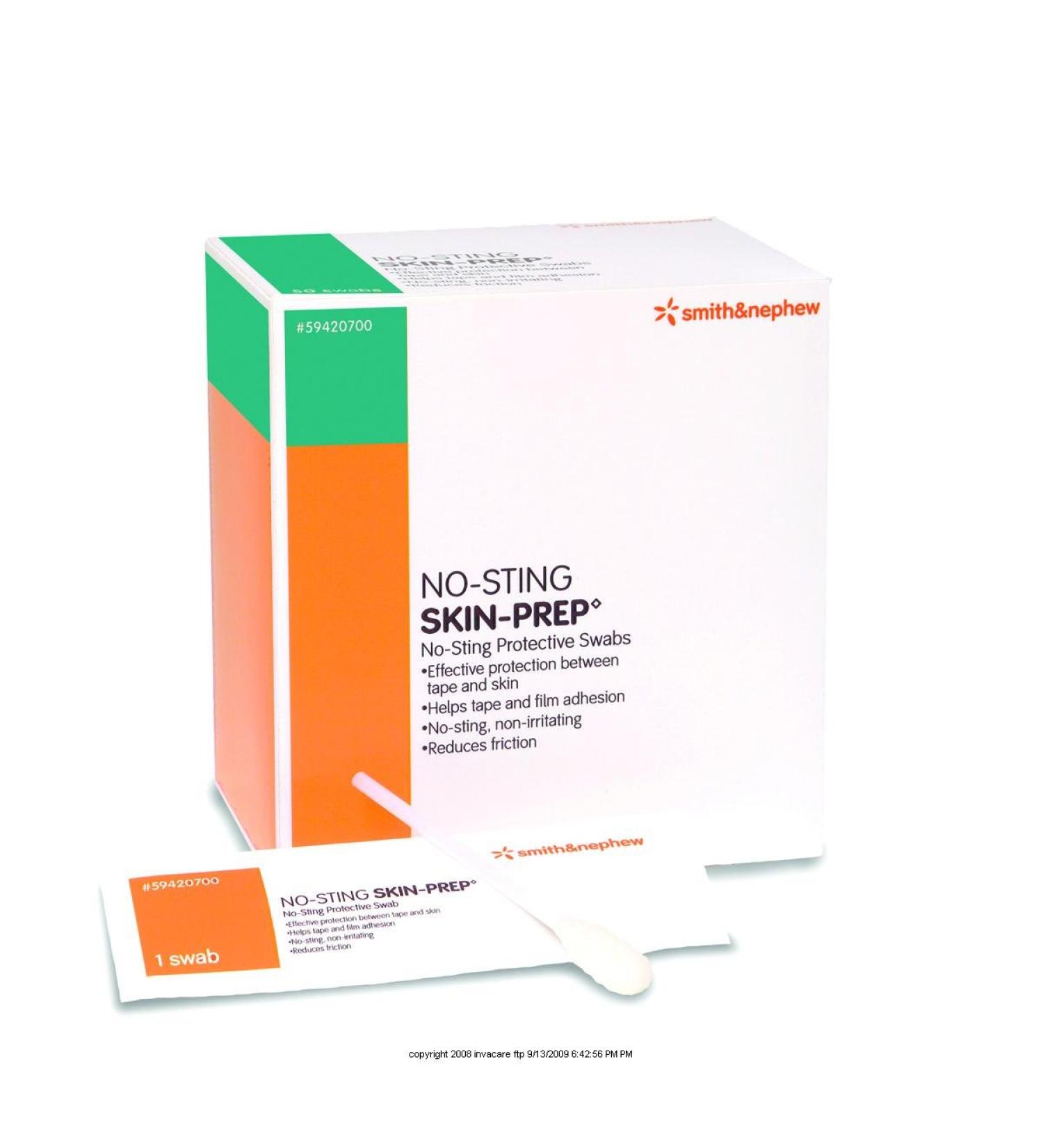 Smith & Nephew No-Sting Skin Prep - Swabs - Box of 50 - UNS59420700_bx 50 Count (Pack of 1)