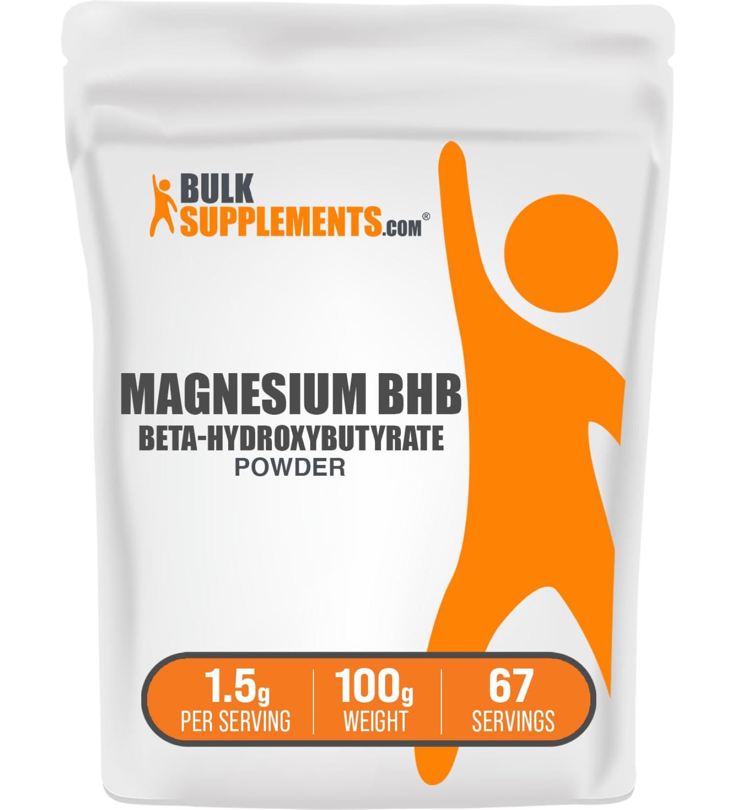 BulkSupplements.com Magnesium BHB Powder - BHB Salts Beta-HydroxyButyrate Powder - Unflavored & Gluten Free 1.5g per Serving 100g (3.5 oz) (Pack of 1) 3.5 Ounce (Pack of 1) - Buy Online on GoSupps.com