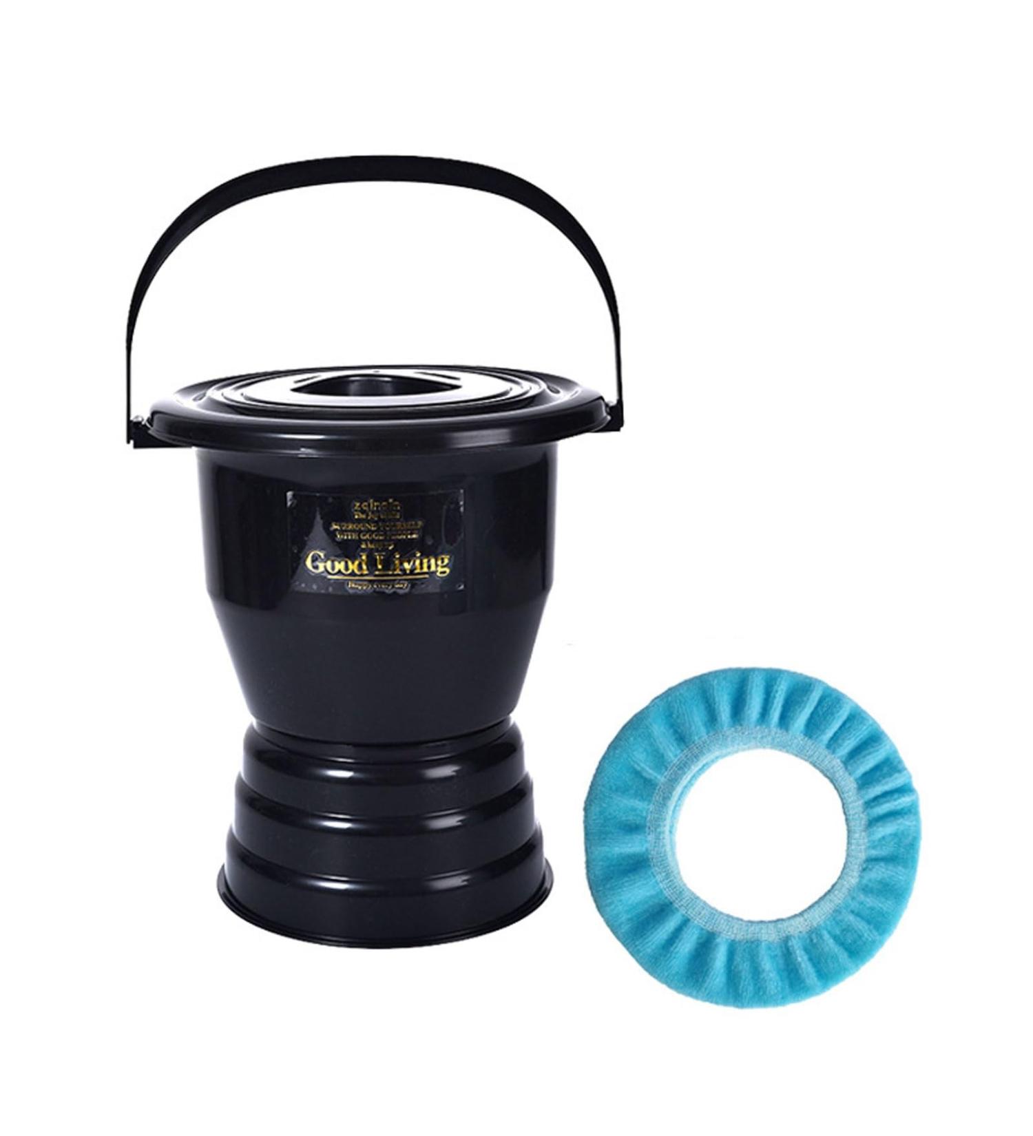 NEDLON Chamber Pot Bedpan Urinal with Toilet Seat Urine Pots Bucket with Lid Handle Portable Potty for Women Men Elderly (Color : Black Size : 27.5cm) 27.5cm Black - Buy Online on GoSupps.com