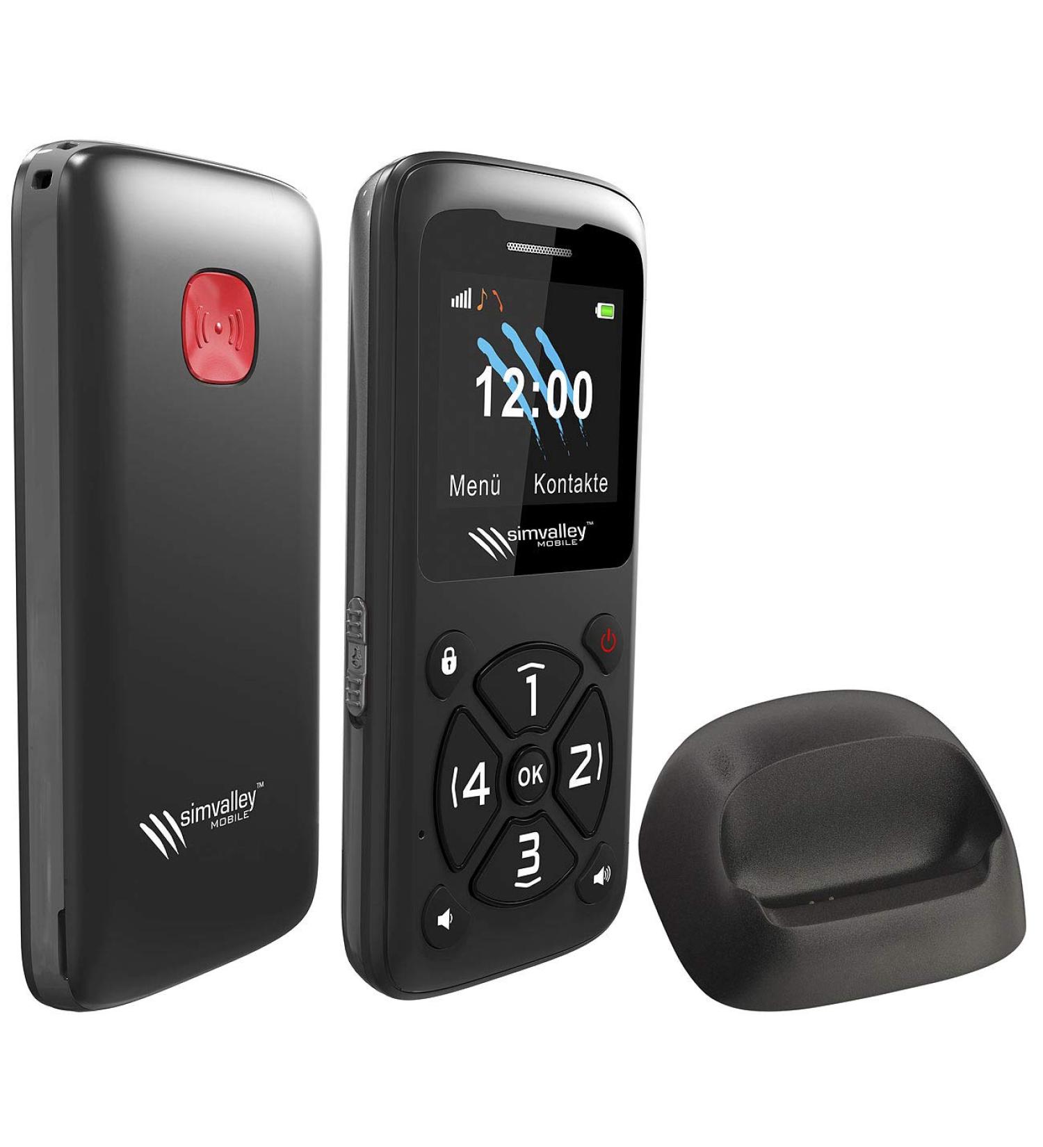 Simvalley Mobile Small Telephone - 5-Button Cell Phone for Seniors & Children | Emergency Calls No Contract Personal Safety & Charging Station - Buy Online on GoSupps.com