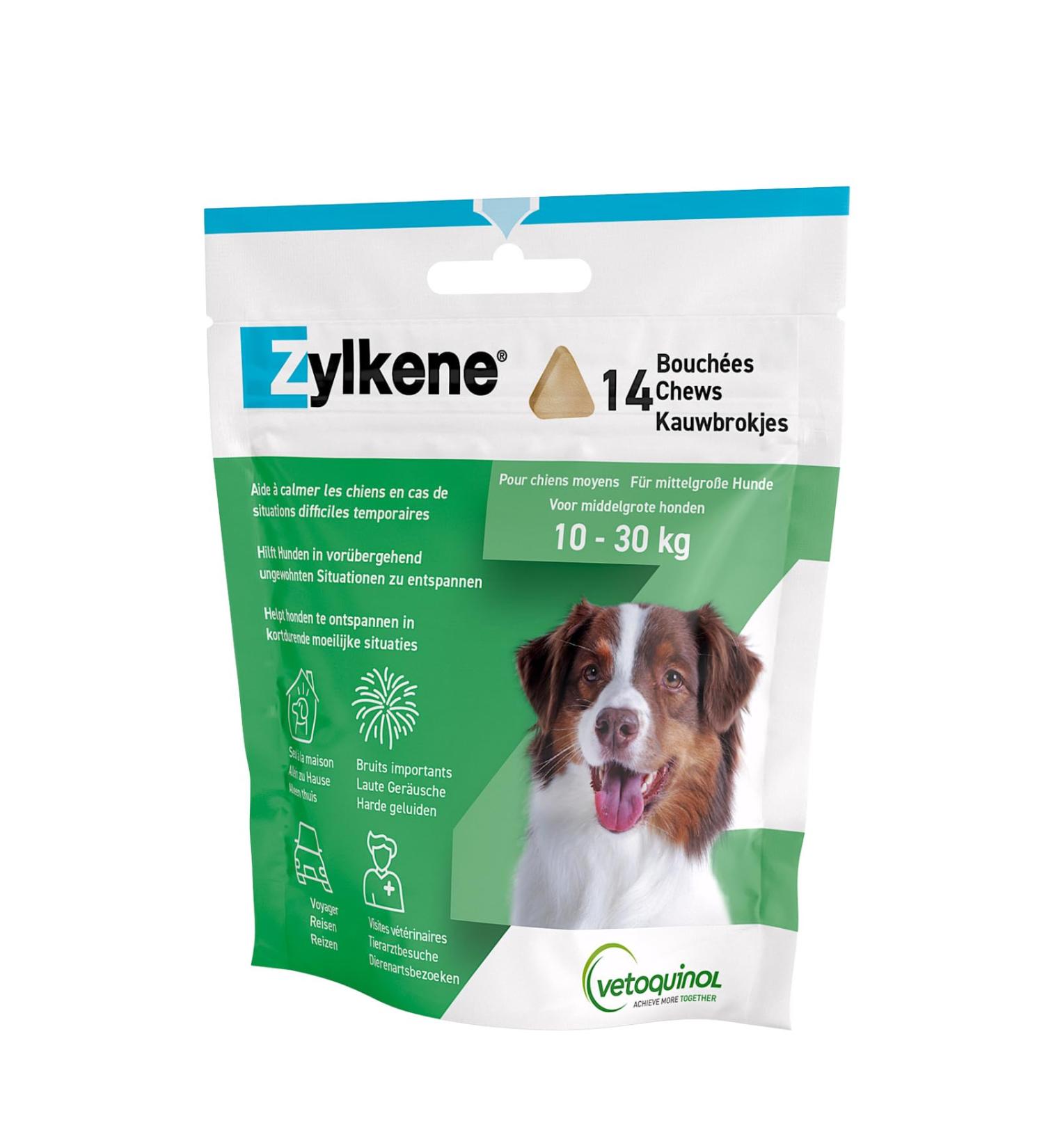 Vetoquinol Zylkene Chews 225 mg Double Pack | 2 x 14 Chews for Dogs & Cats | Supplement for Pet Well-being in Stressful Situations - International Shipping Available - Buy Online on GoSupps.com
