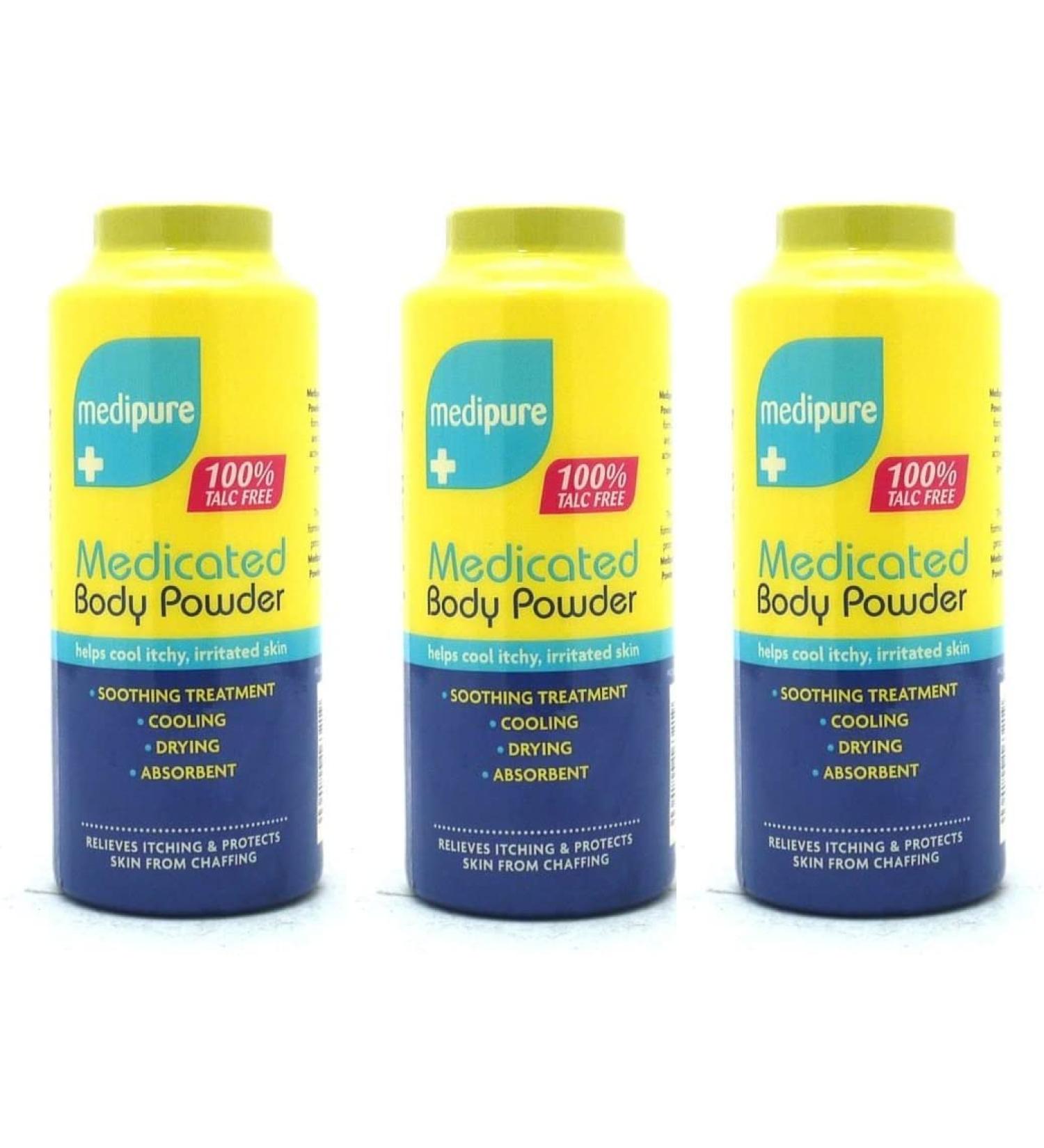 3 x Medipure Body Powder Unscented 720 g (Pack of 1)