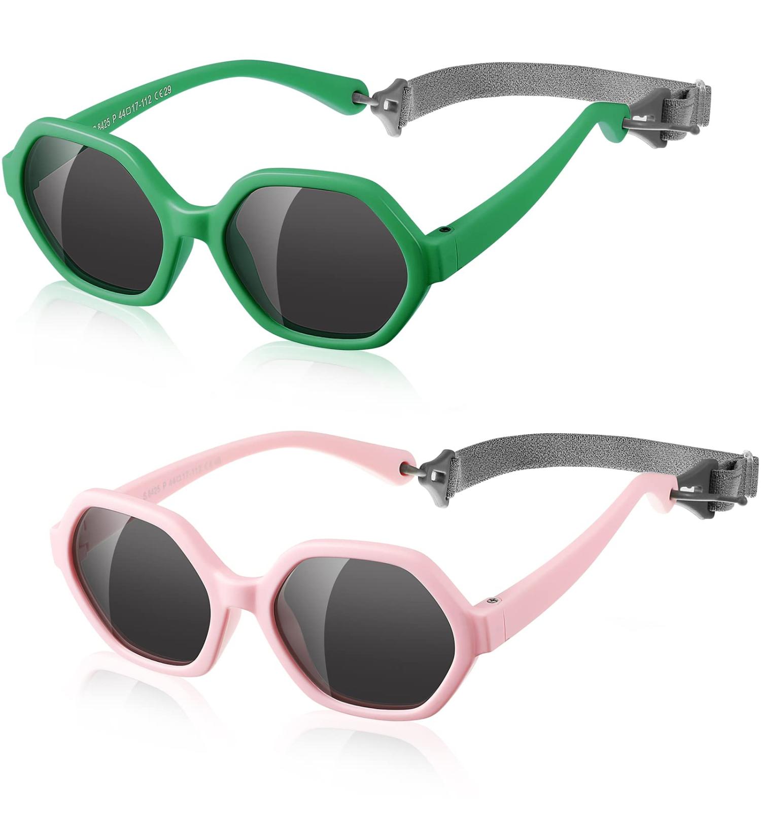 Polarized Baby Sunglasses | Adjustable Strap, UV400 Protection | Unbreakable Soft Frame for Newborn to 36 Months - Buy Online on GoSupps.com