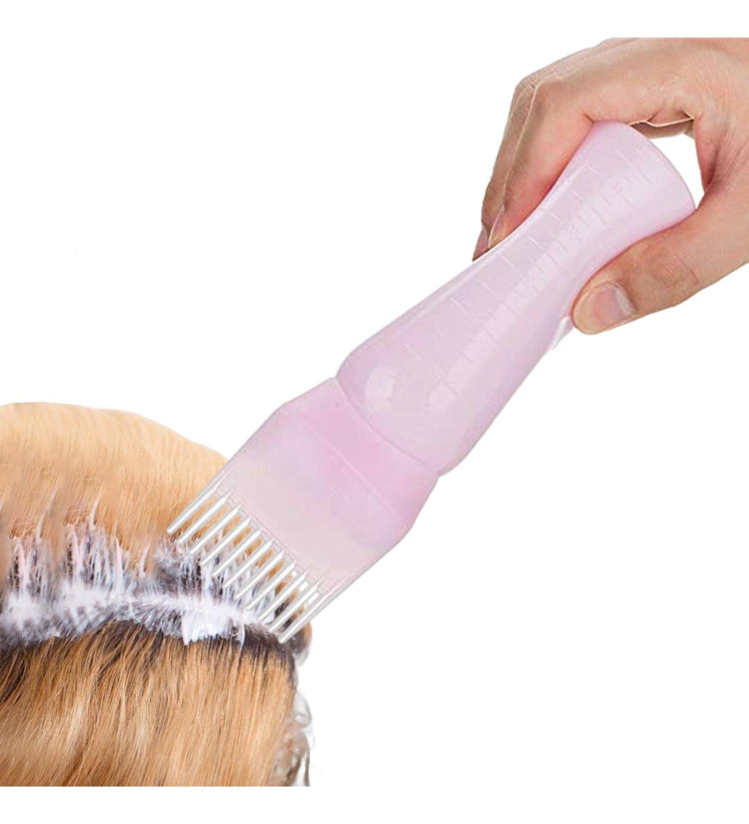 Hair Dye Brush Bottle Root Comb Applicator Bottle Hair Oil Bottle With Comb Hair Dye Bottle Applicator Comb With Graduated Scale For Home Salon Use Pink - Buy Online on GoSupps.com