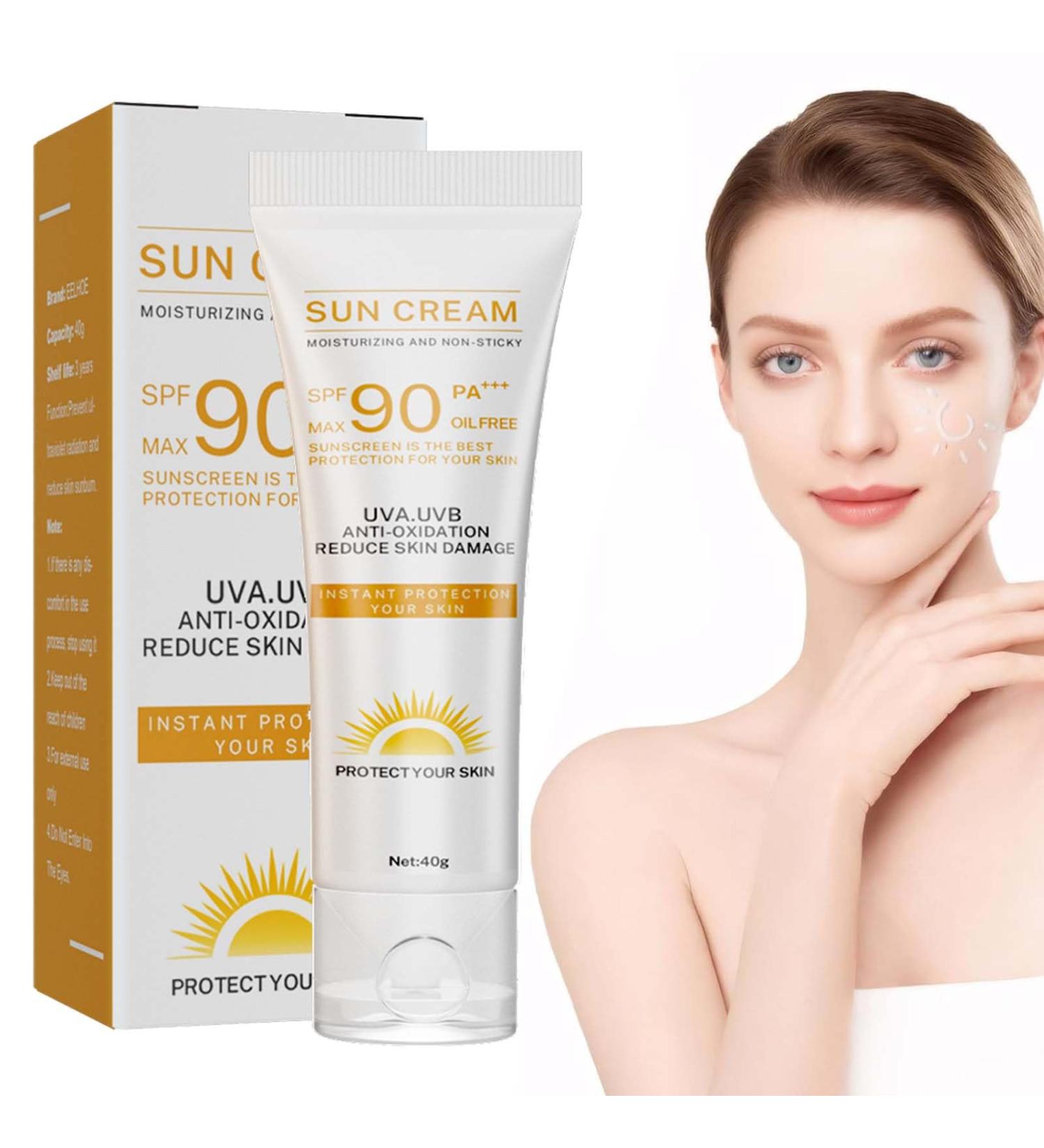 Moisturising Suncream with SPF90 - Advanced Sunscreen Protection with Face Sun Cream Reduces Sun Allergy Risk for Outdoor Activities. - Buy Online on GoSupps.com