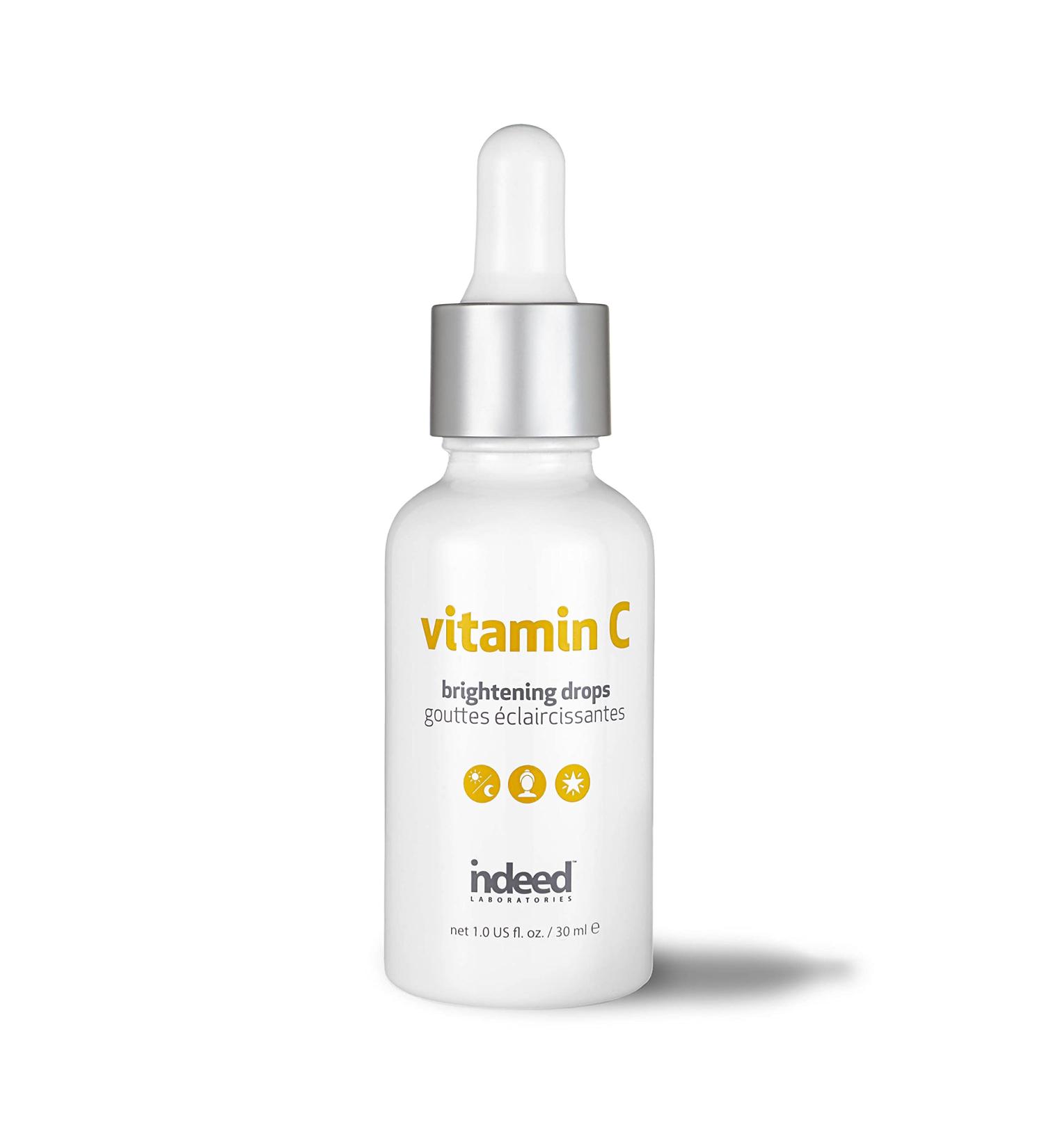 INDEED LABS Vitamin C Brightening Drops - Lightweight Facial Serum with Encapsulated Ascorbic Acid, Volcanic Soil, Hyaluronic Acid - Anti Aging Serum for Fine Lines & Wrinkles - Buy Online on GoSupps.com