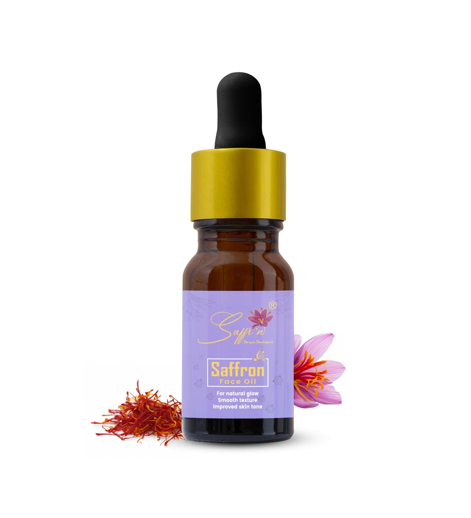 Saffr'n Brightening & Hydrating Face Oil with real and natural Saffron Strands Squalene Jojoba Green Tea | 0.5 fl oz. - Buy Online on GoSupps.com