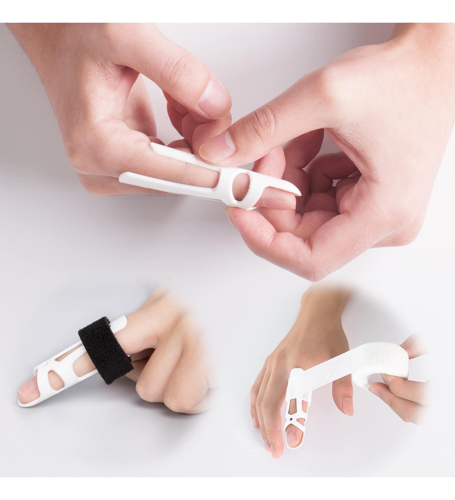 Buy Finger Splint Protector - Straightening Finger Sleeve & Joint Immobilizer Brace (Set of 4) - International Shipping Available - Buy Online on GoSupps.com