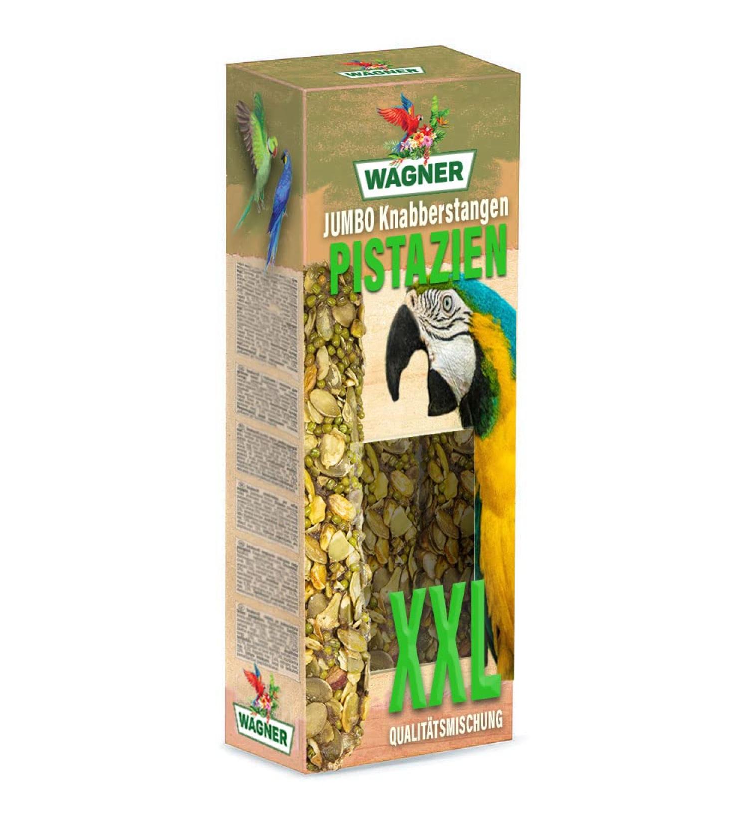 Wagner's Jumbo Nibble Sticks with Pistachios for Large Parrots - 250g | Premium Parrot Treats | International Shipping - Buy Online on GoSupps.com