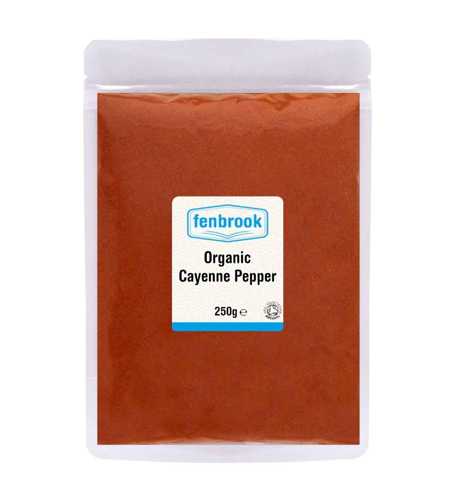 Organic Cayenne Pepper 250g - Certified Organic by Fenbrook Organic - Premium Quality Spice - 250g (Pack of 1) - Buy Online on GoSupps.com