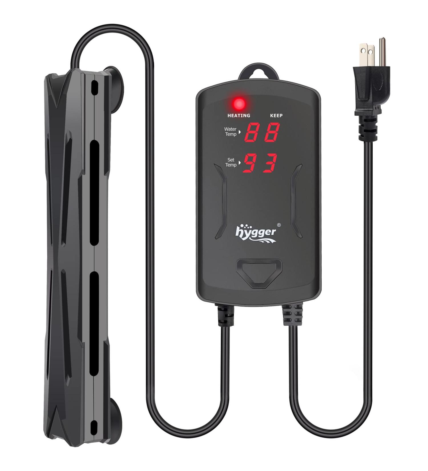 Hygger 300W Aquarium Heater with LED Display Controller | Quartz Submersible Fish Tank Heater for 40-75 Gallon Tank - Buy Online on GoSupps.com