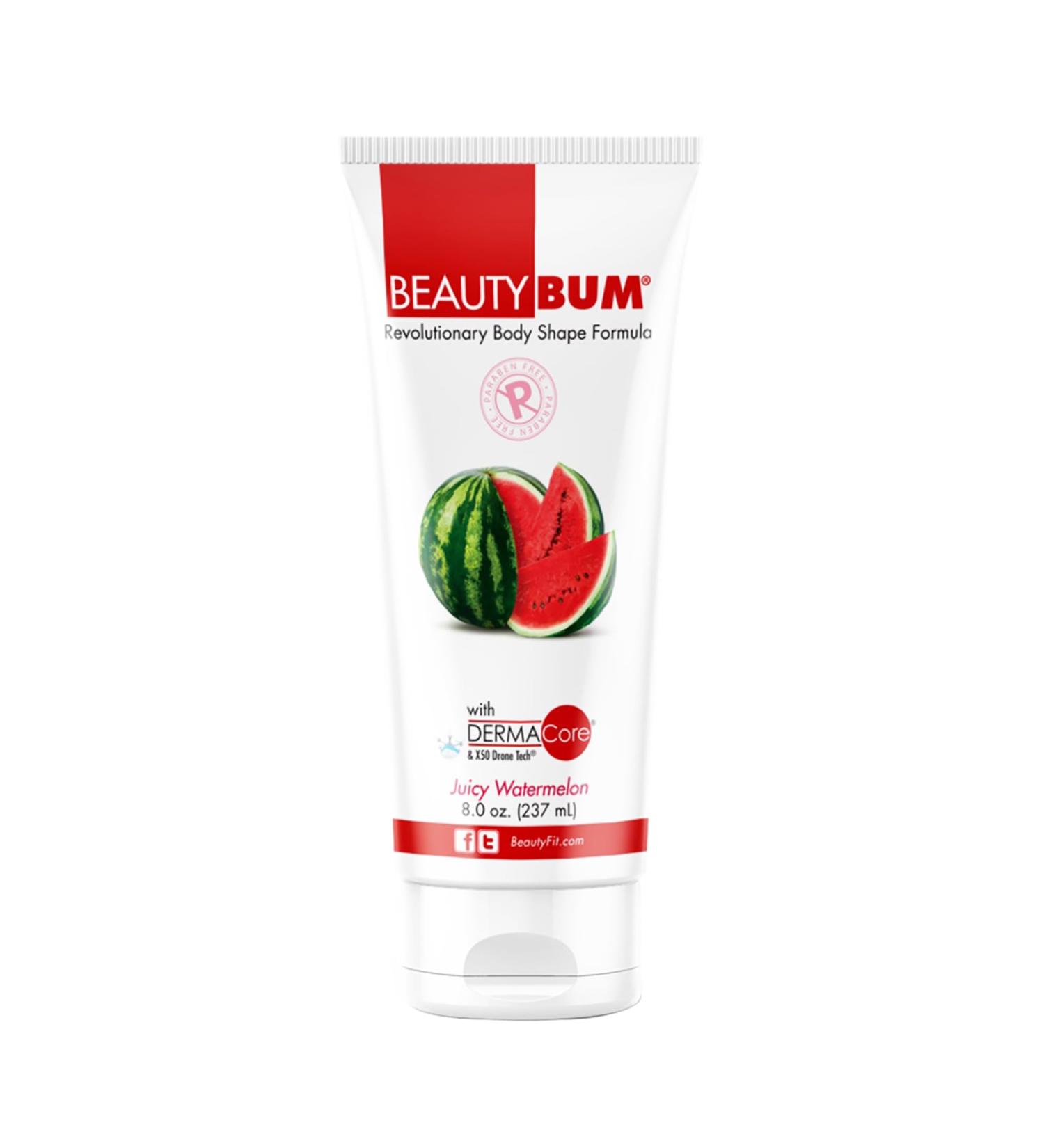 BeautyFit BeautyBum Pump Redefining Muscle Toning Lotion - Tightens and Firms Skin - Sculpt and Tone Problem Areas - Juicy Watermelon - 8 oz
