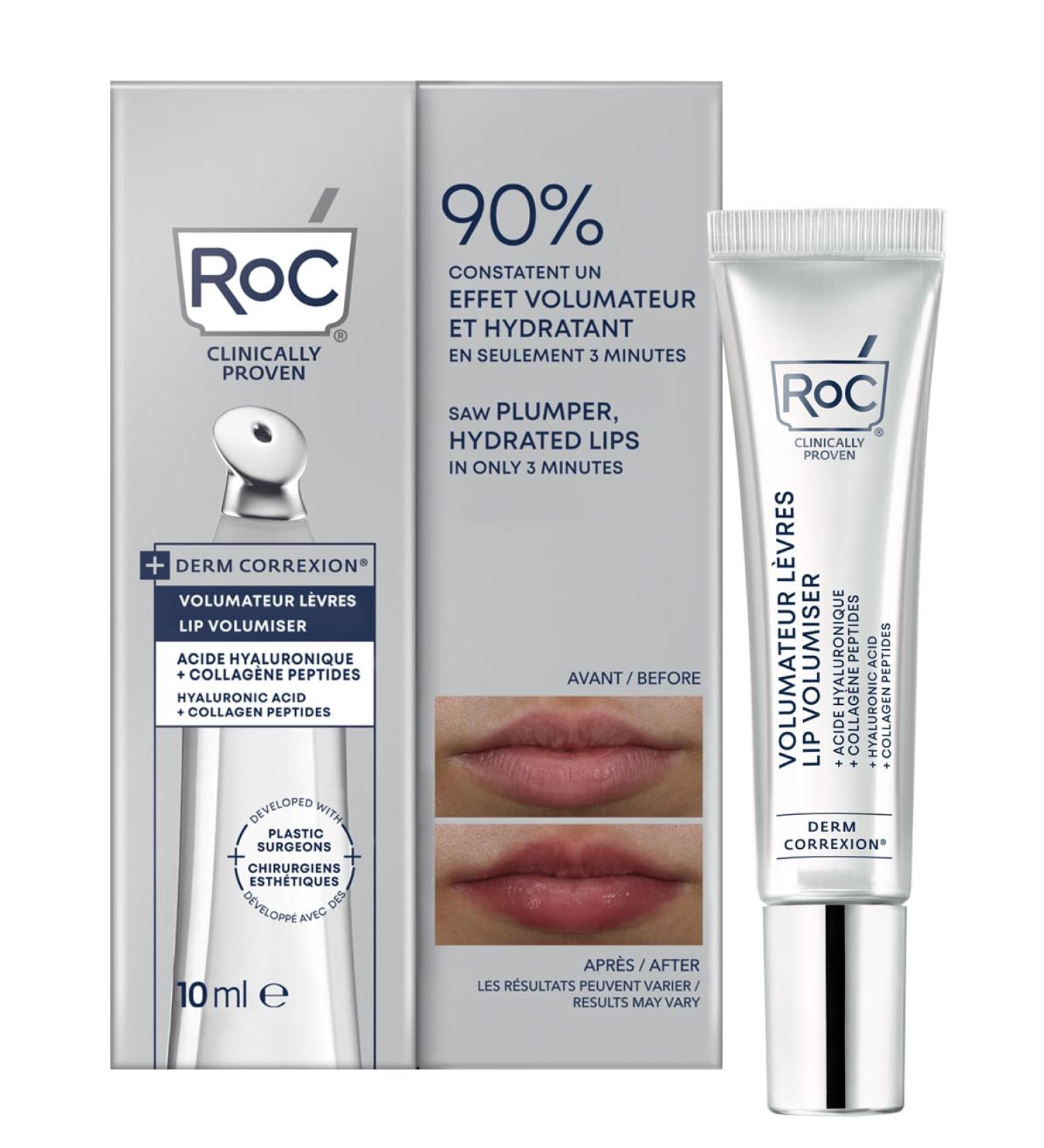 RoC Derm Correxion Lip Volumizer Balm with Hyaluronic Acid & Collagen Peptides 10 ml - Buy Online on GoSupps.com
