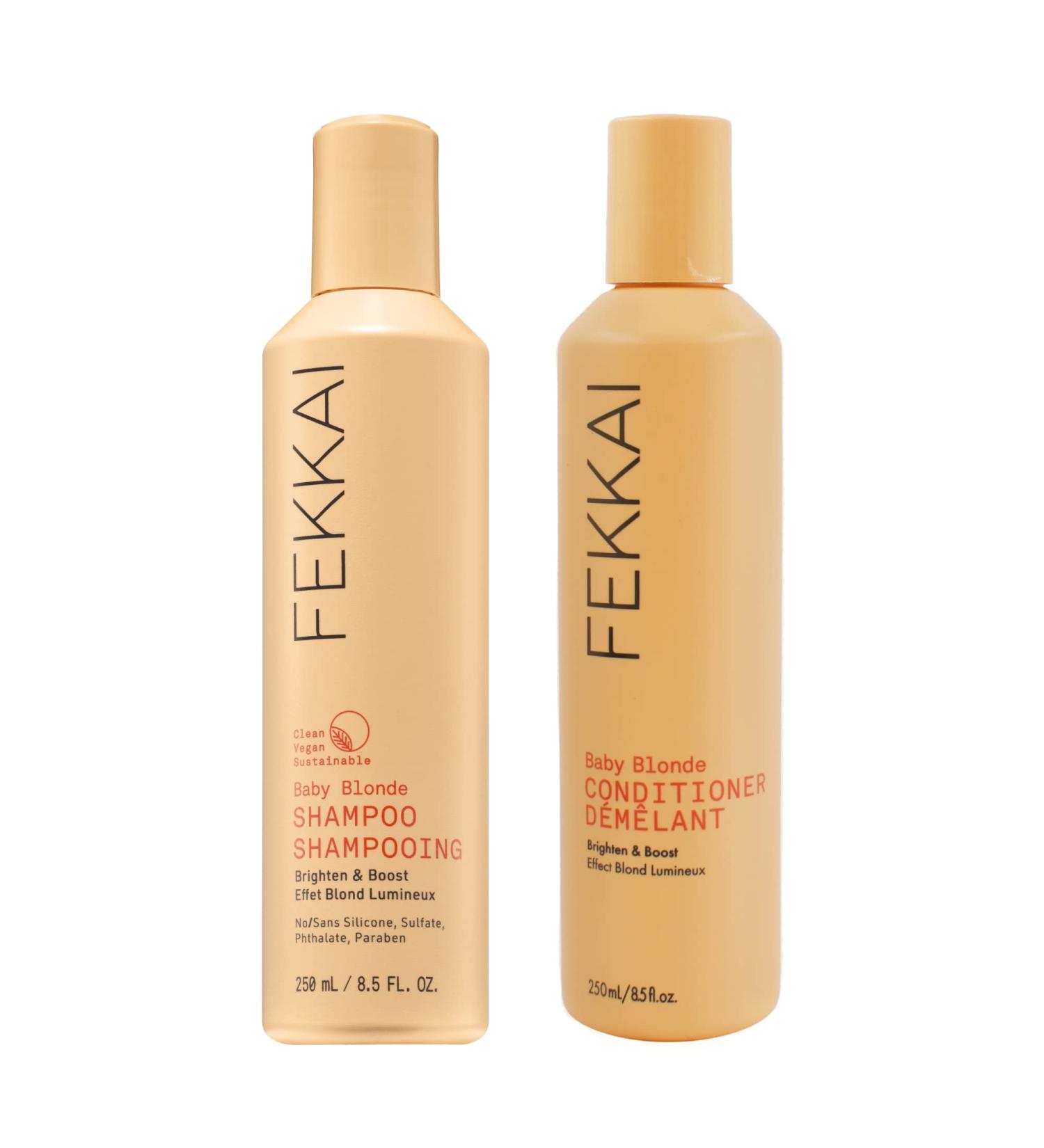 FEKKAI Baby Blonde Shampoo & Conditioner Set - 8.5 oz | Hydrating Vegan Salon Grade | EWG Compliant | Boost & Brighten - Buy Online on GoSupps.com