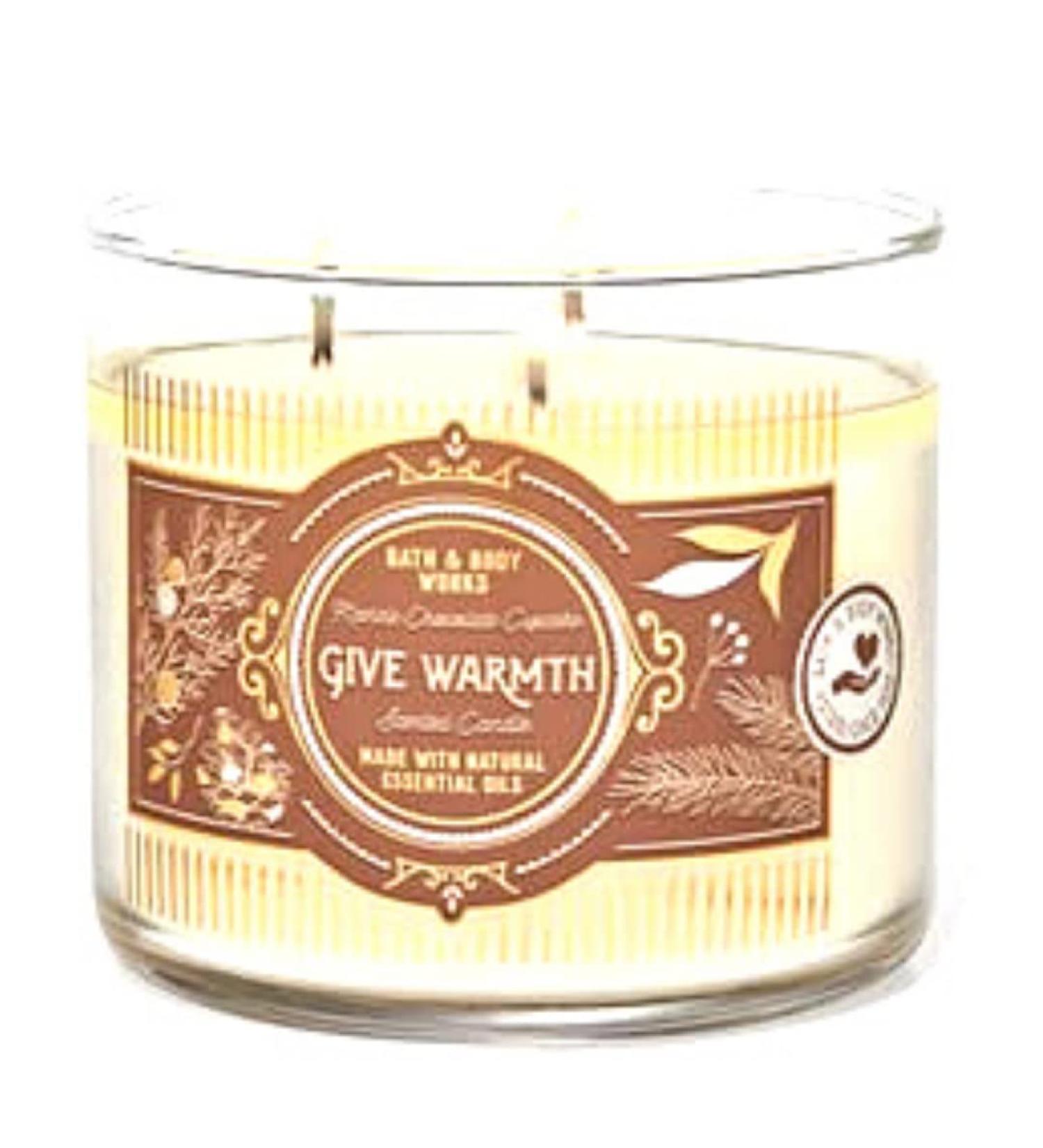 Bath & Body Works White Barn 3-Wick Candle w/Essential Oils - 14.5 oz - 2021 - Give Collection - Scents! (Give Warmth - Marble Chocolate Cupcake)