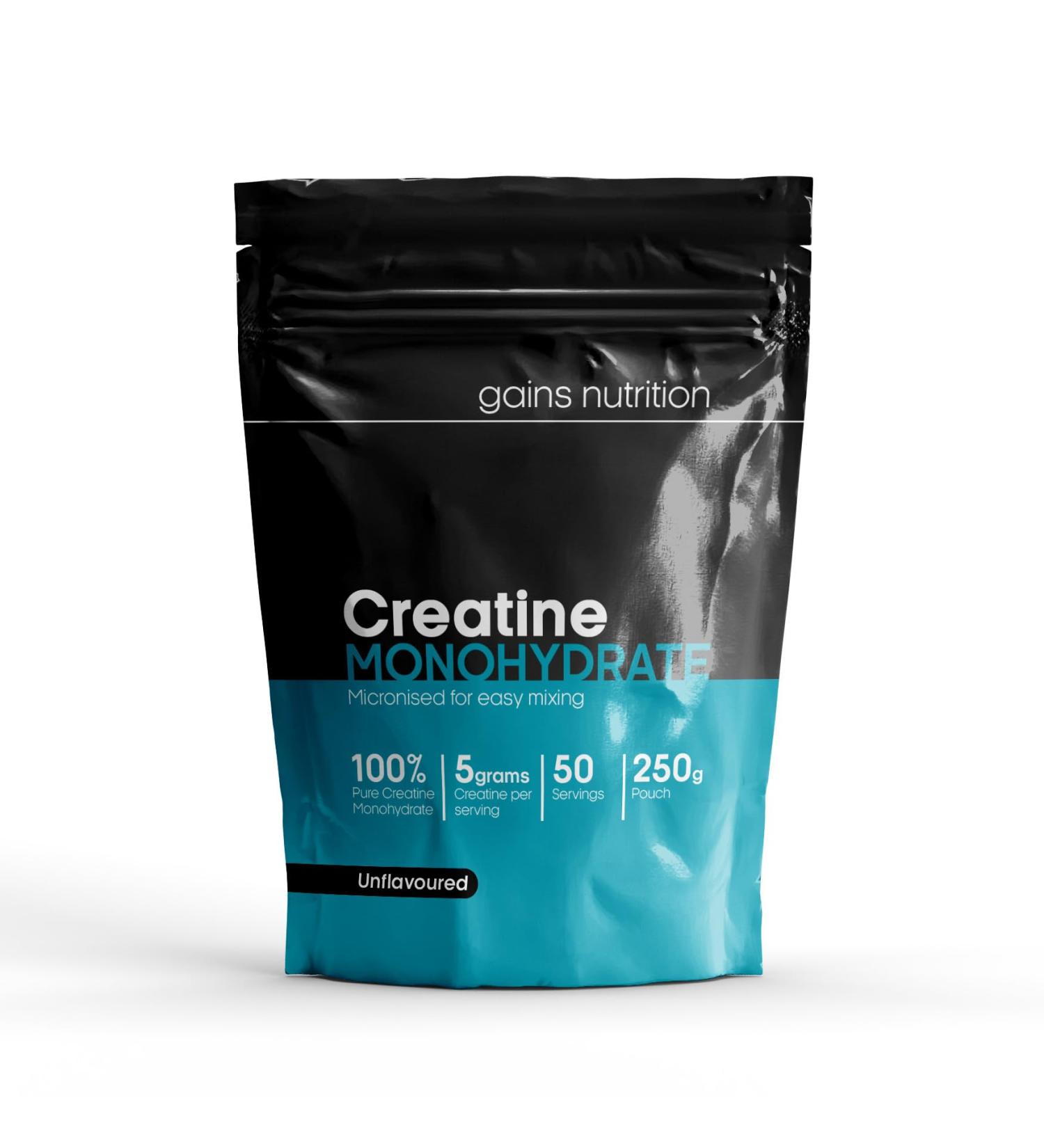 Creatine Monohydrate Powder 250g - 50 Servings, Unflavoured | High Quality Supplement - Buy Online on GoSupps.com